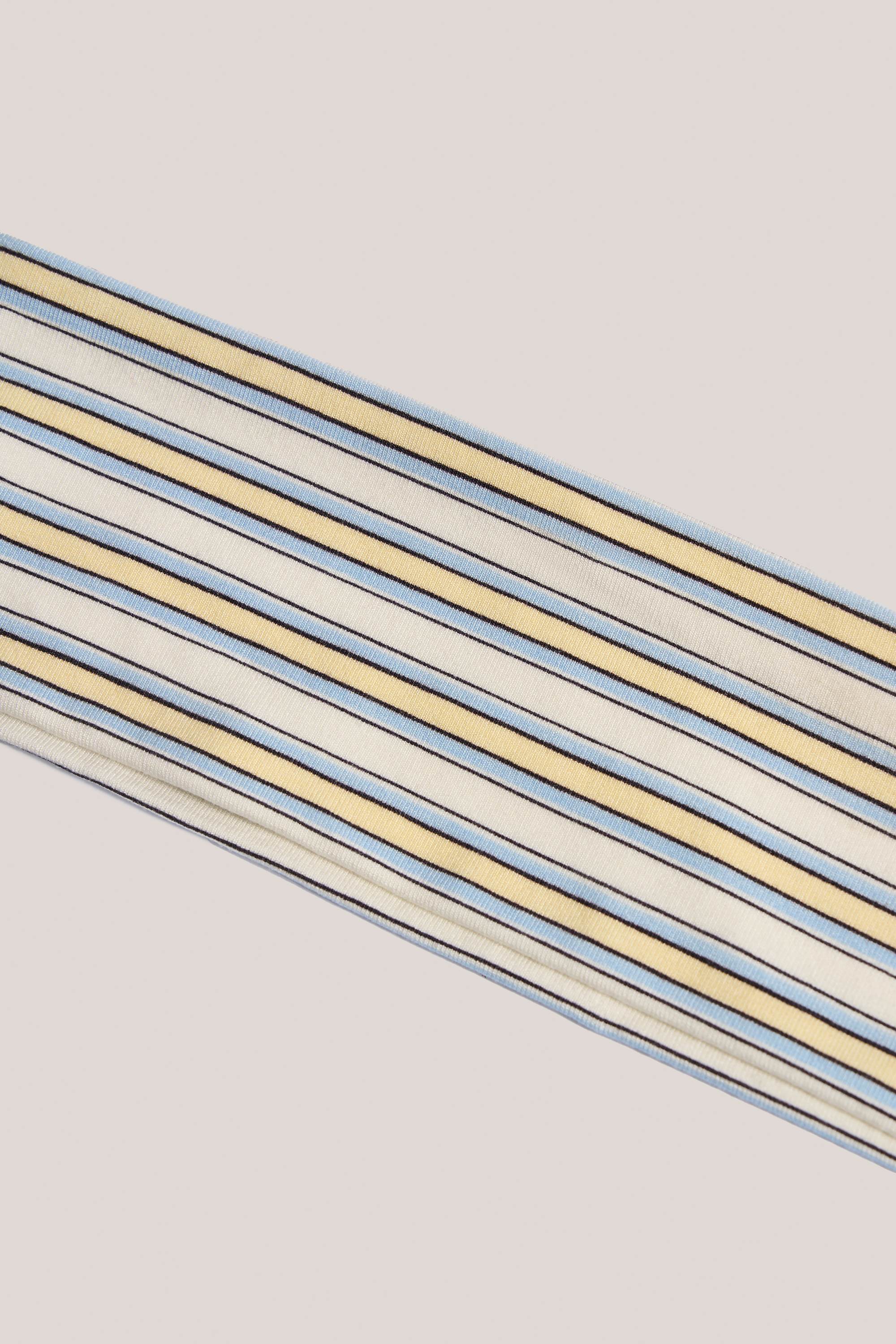 Candy Modal Ribbed Headband in Blue & Yellow Stripe - Image 4