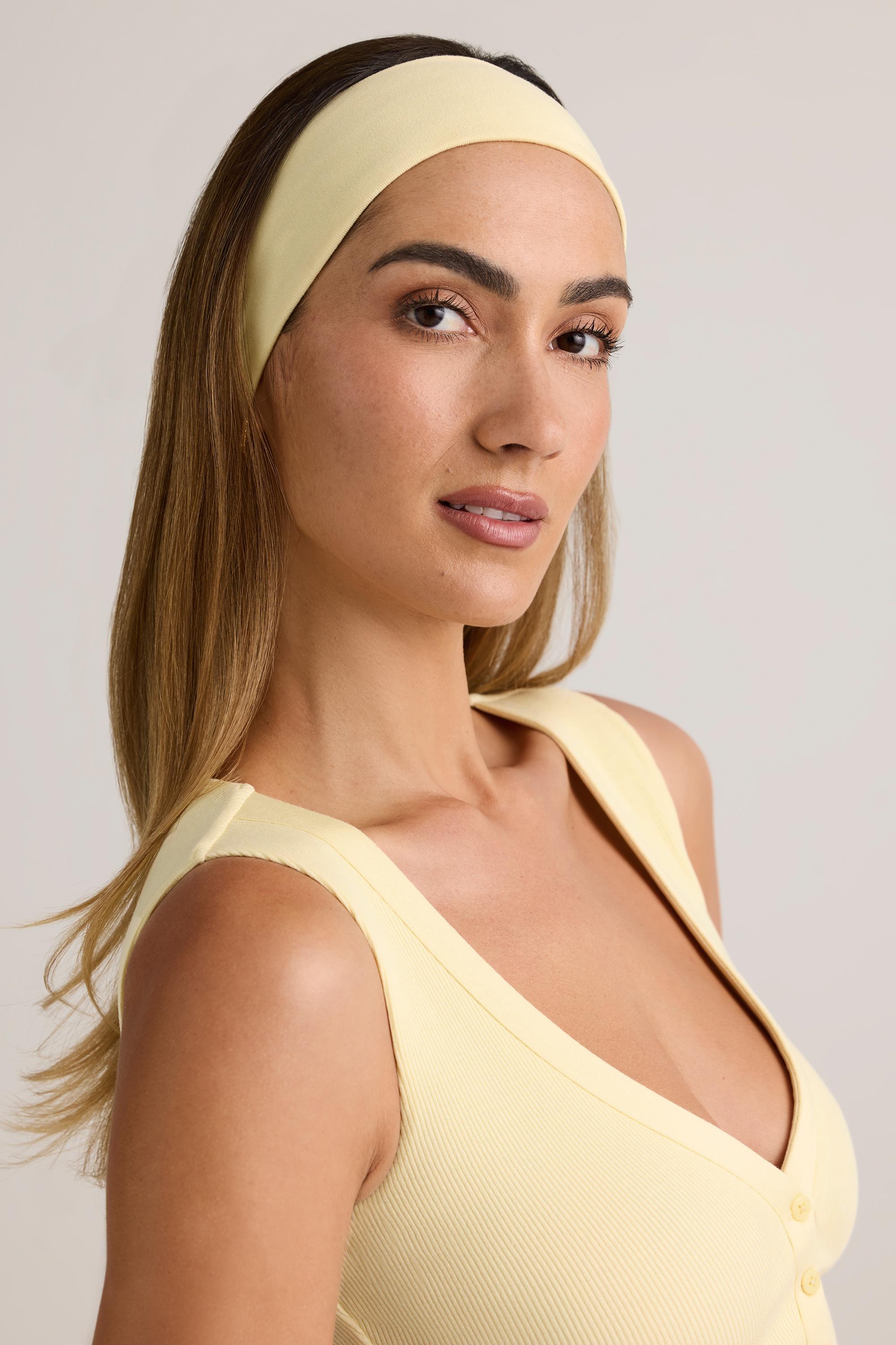 Candy Modal Ribbed Headband in Buttercream Yellow - Image 3