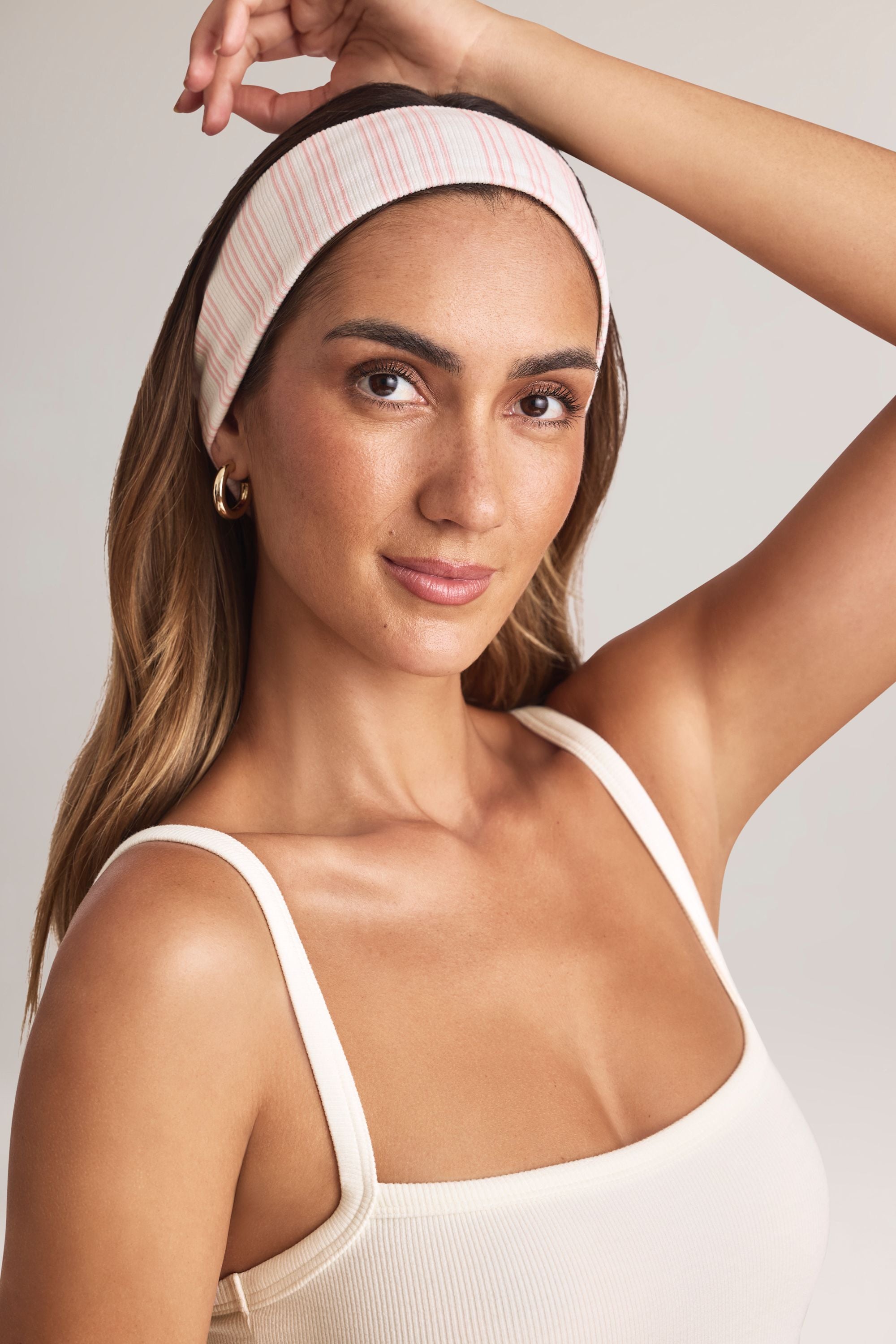 Candy Modal Ribbed Headband in Stripe Print