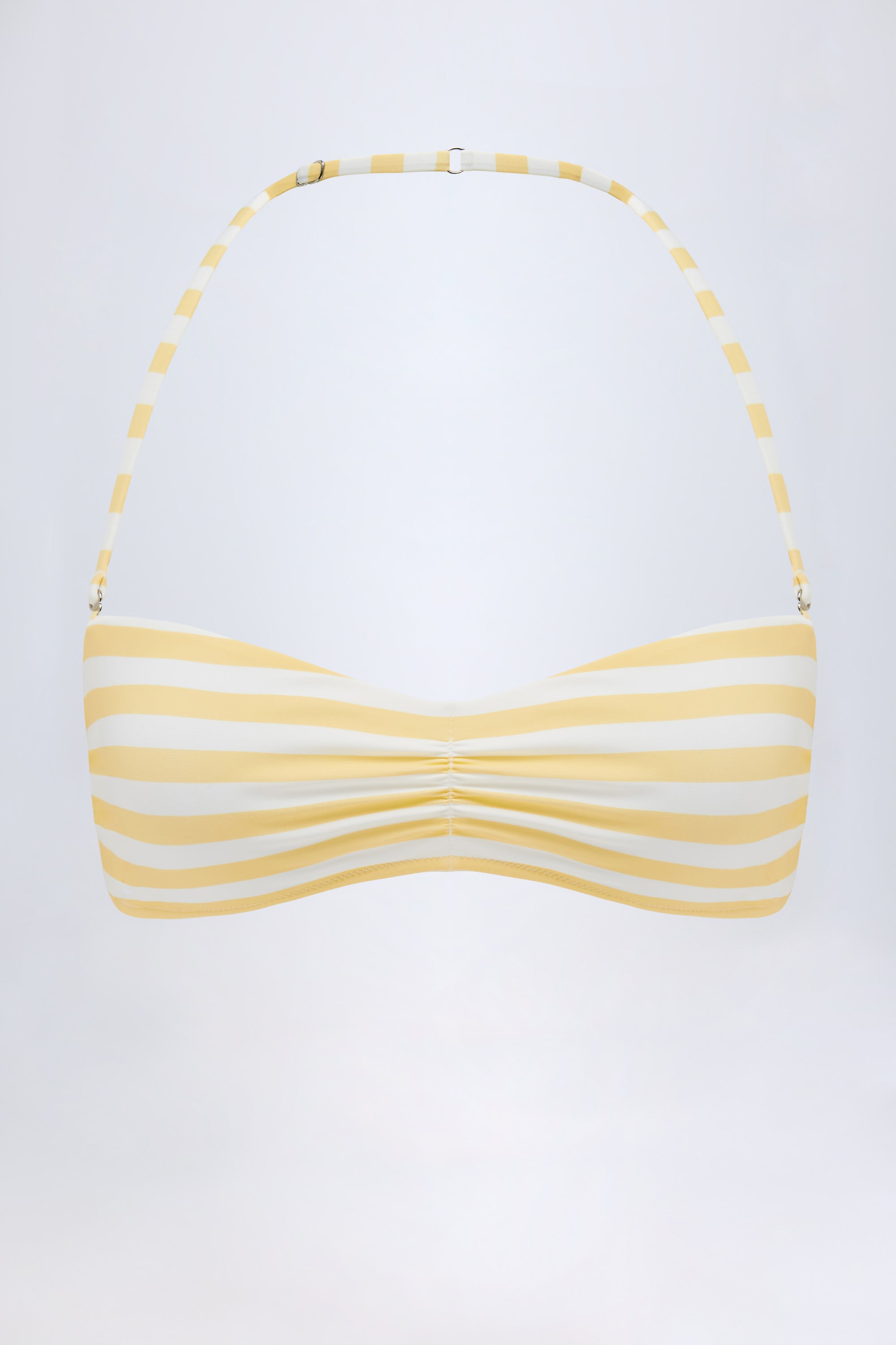 Cascais Multiway Bikini Top in Lemon Yellow Stripe - Image 2