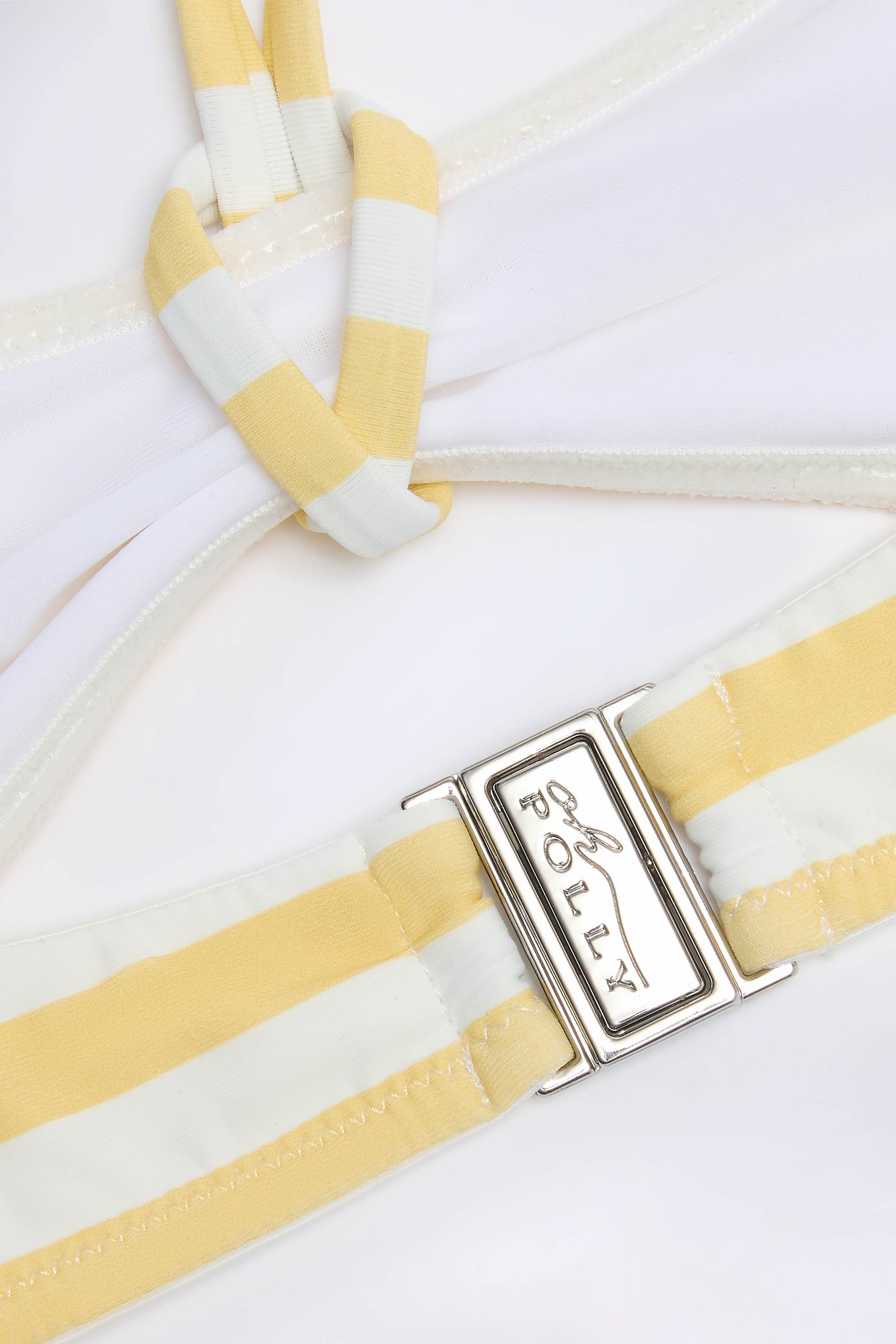 Cascais Multiway Bikini Top in Lemon Yellow Stripe - Image 5