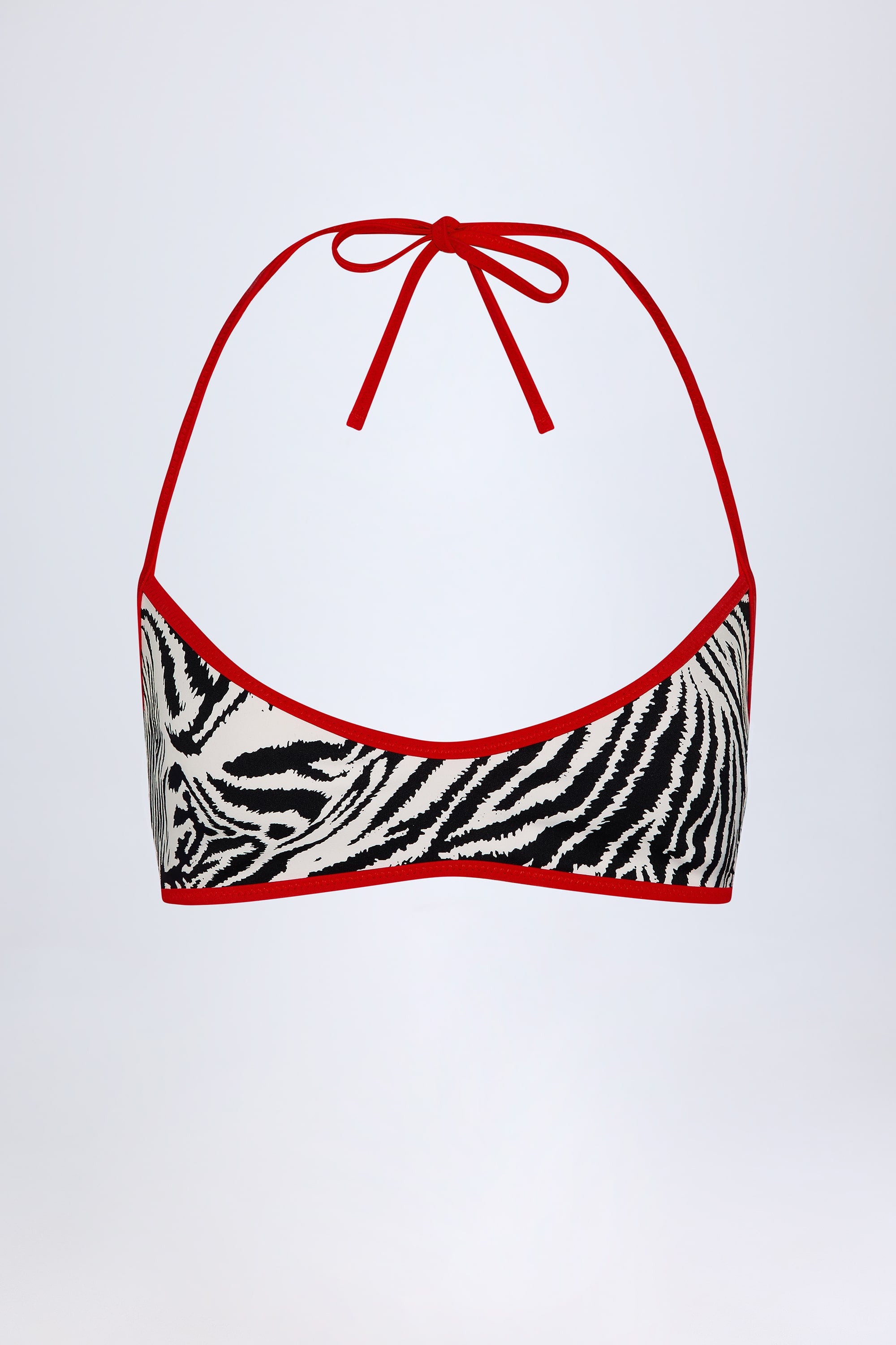 Chacala Reversible Halterneck Bikini Top in Zebra Print - Image 5