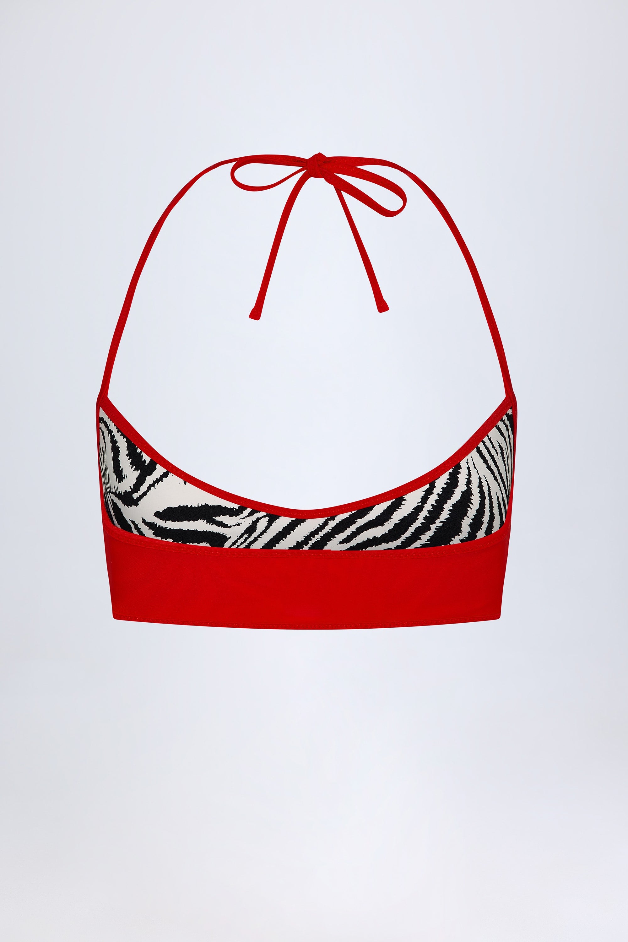 Chacala Reversible Halterneck Bikini Top in Zebra Print - Image 7