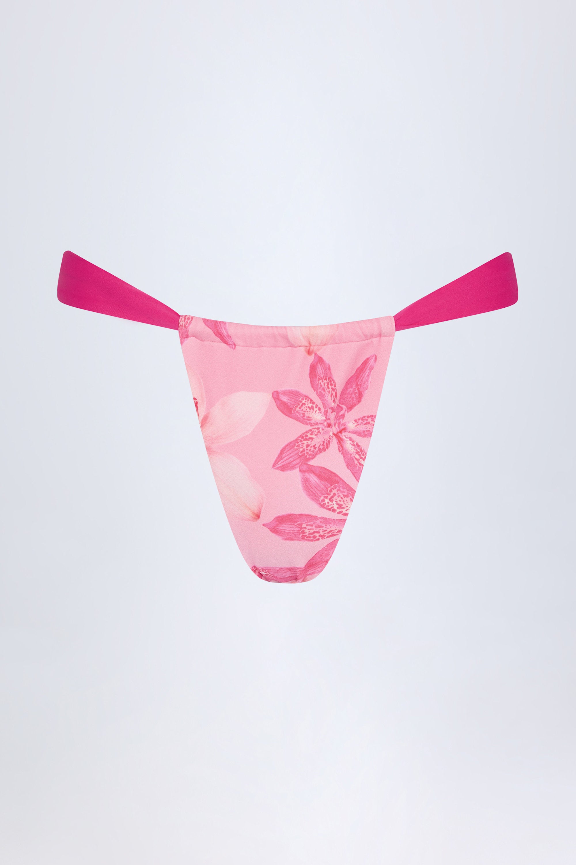 Pensacola Cheeky Bikini Bottoms in Pink Orchid Print - Image 3