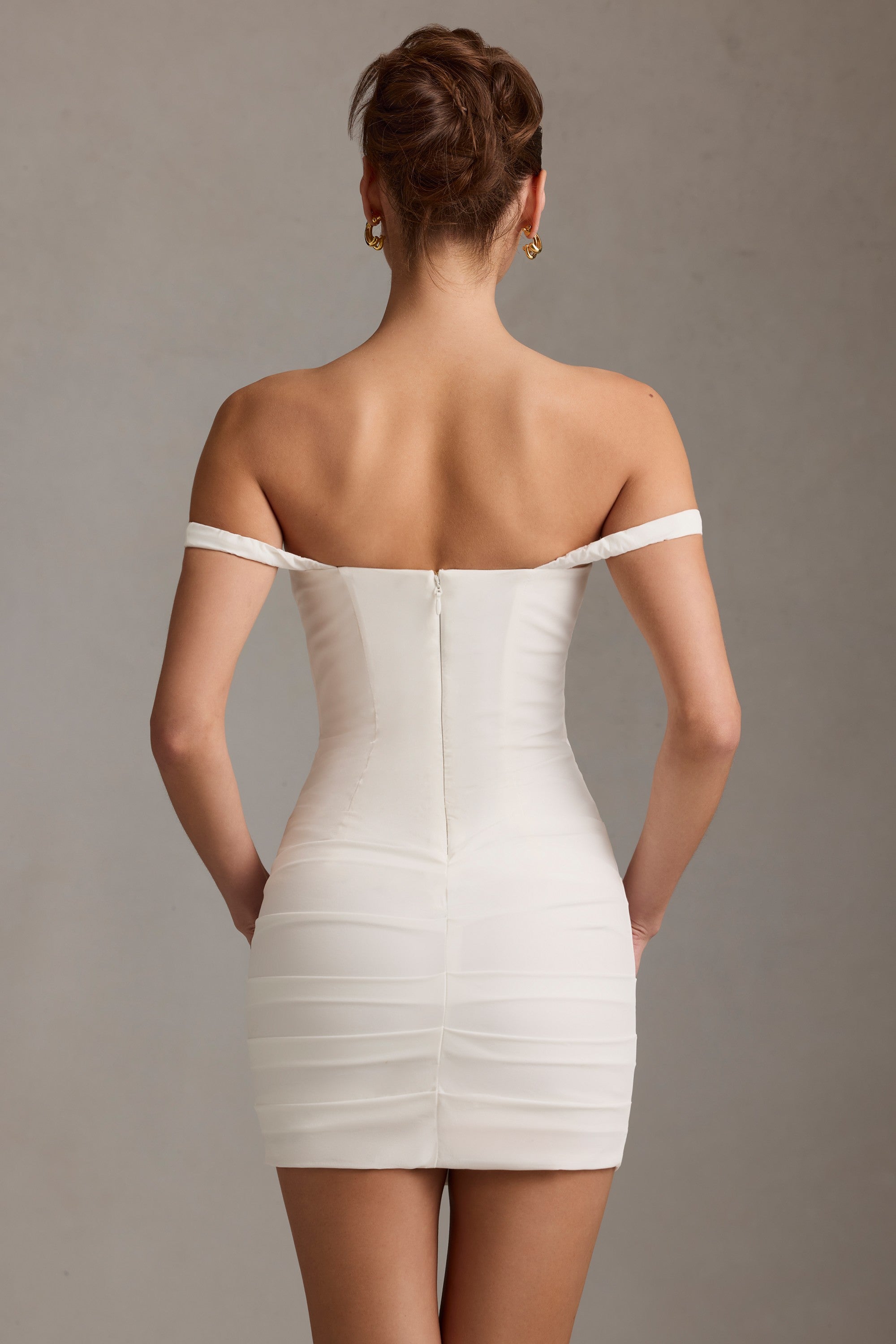 Cheyenne Off-Shoulder Corset Mini Dress in White - Image 6