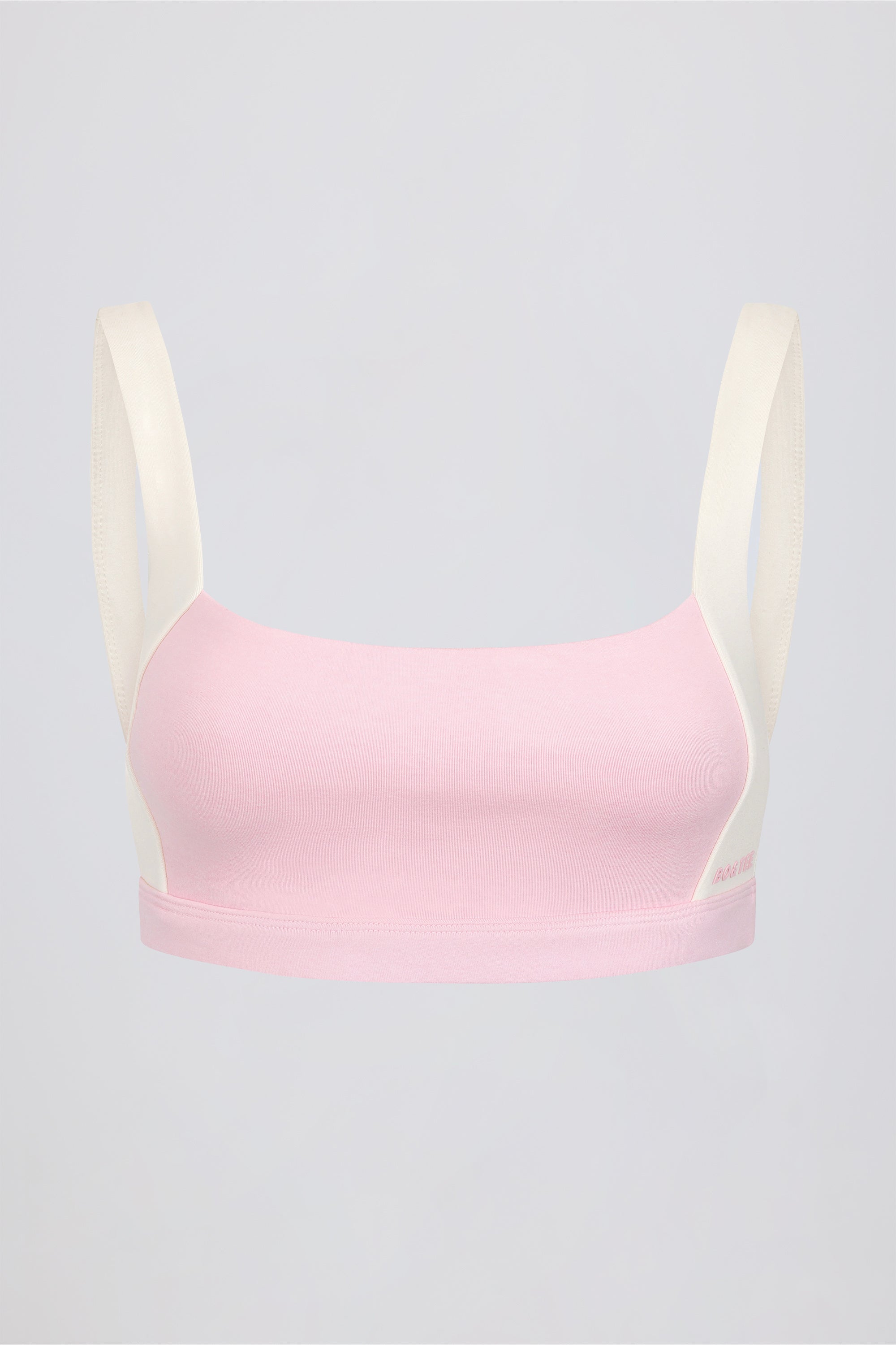 Contrast Sports Bra in Pale Pink Marl - Image 5