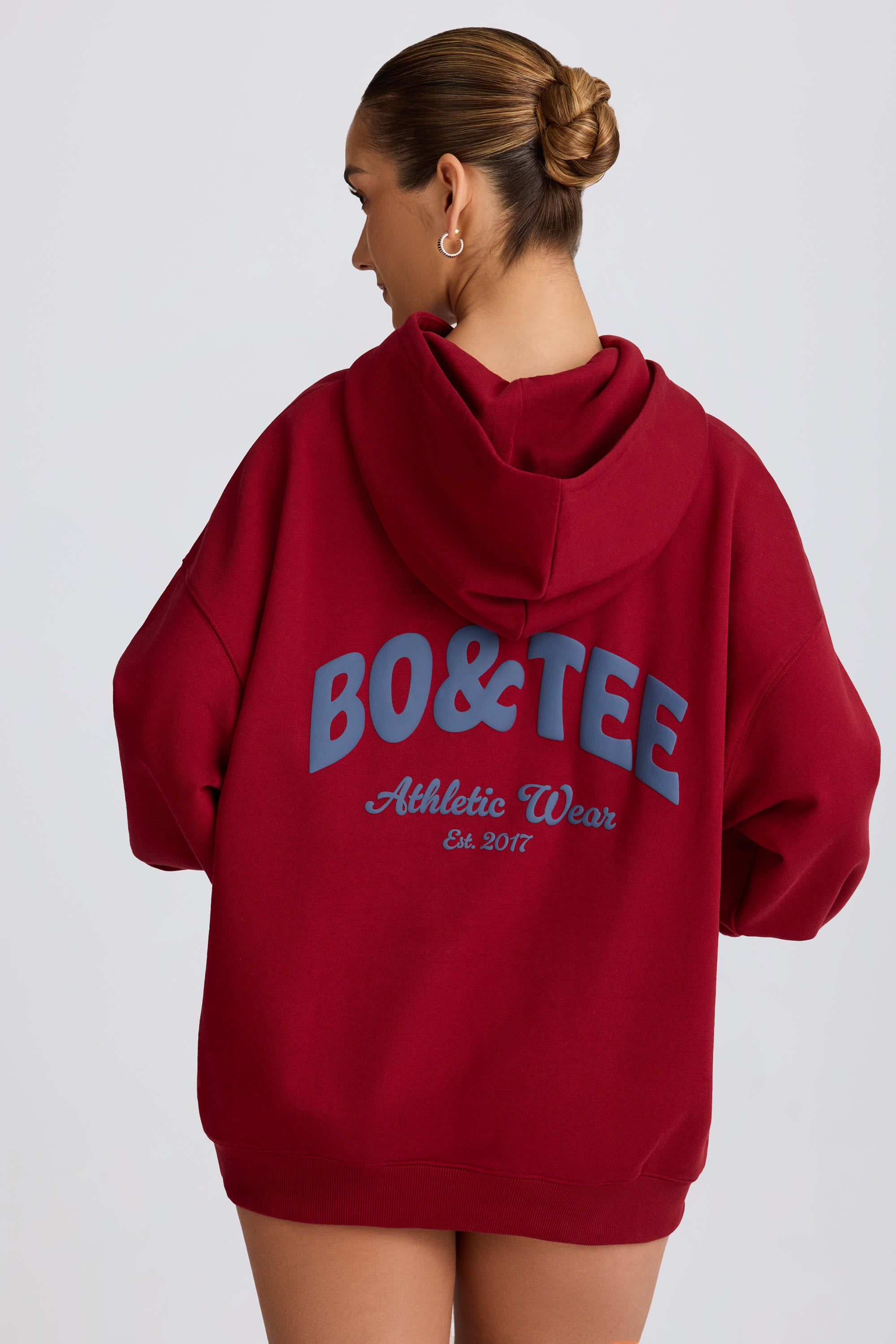 Oversized Hoodie in Burgundy - Image 7