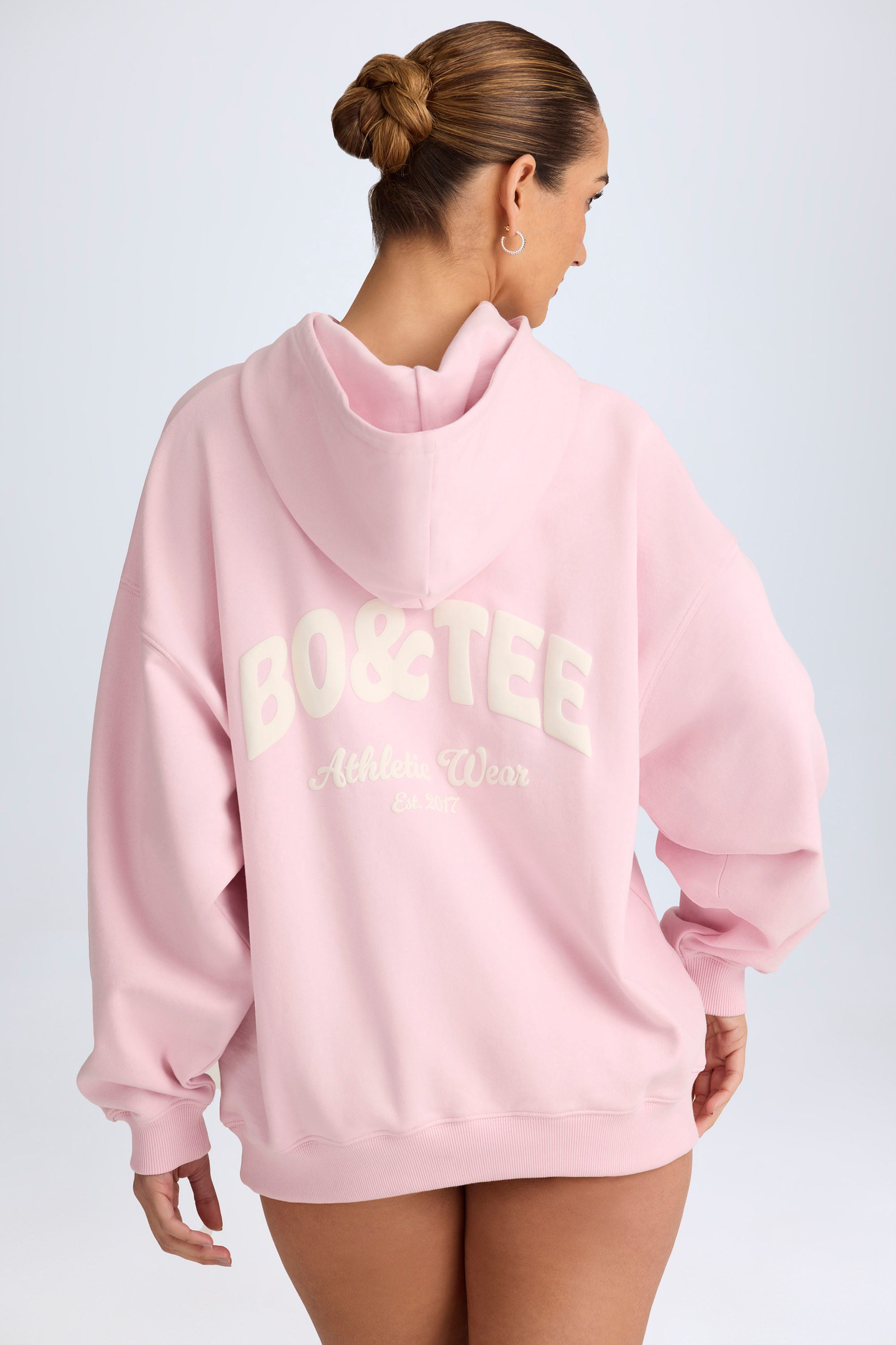 Oversized Hoodie in Soft Pink - Image 2