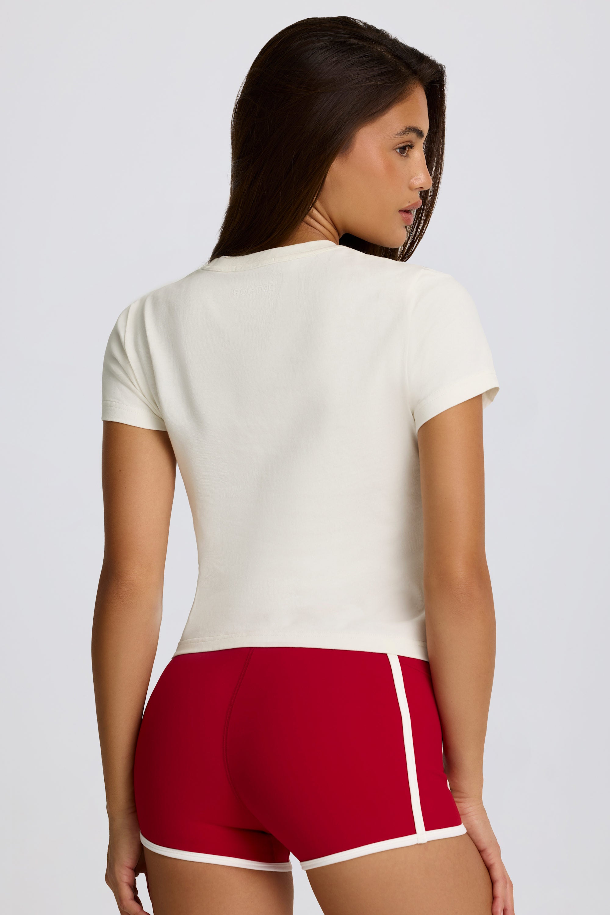 Cropped Graphic T-Shirt in Ivory - Image 3