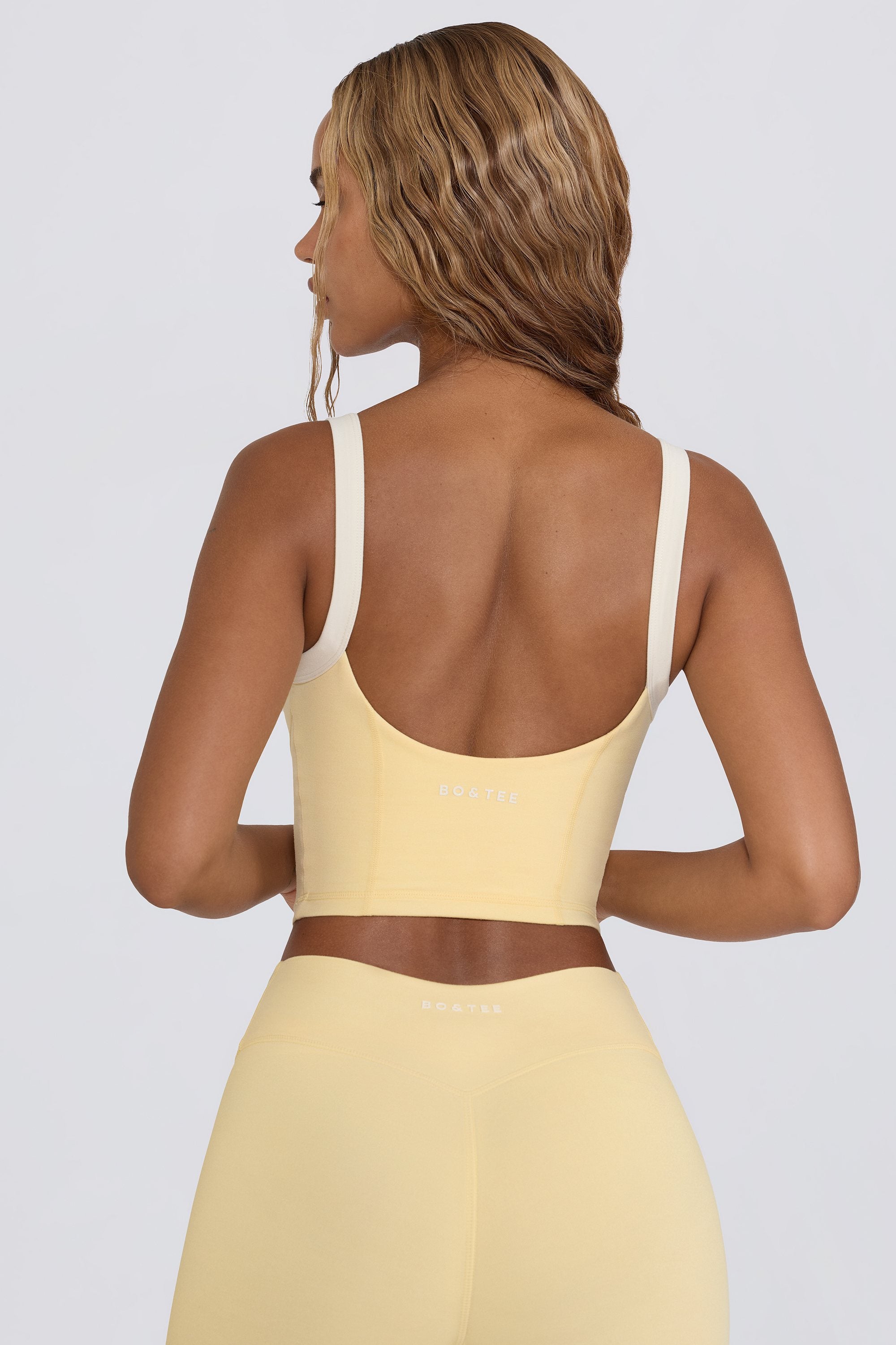 Cropped Tank Top in Lemon Marl - Image 3