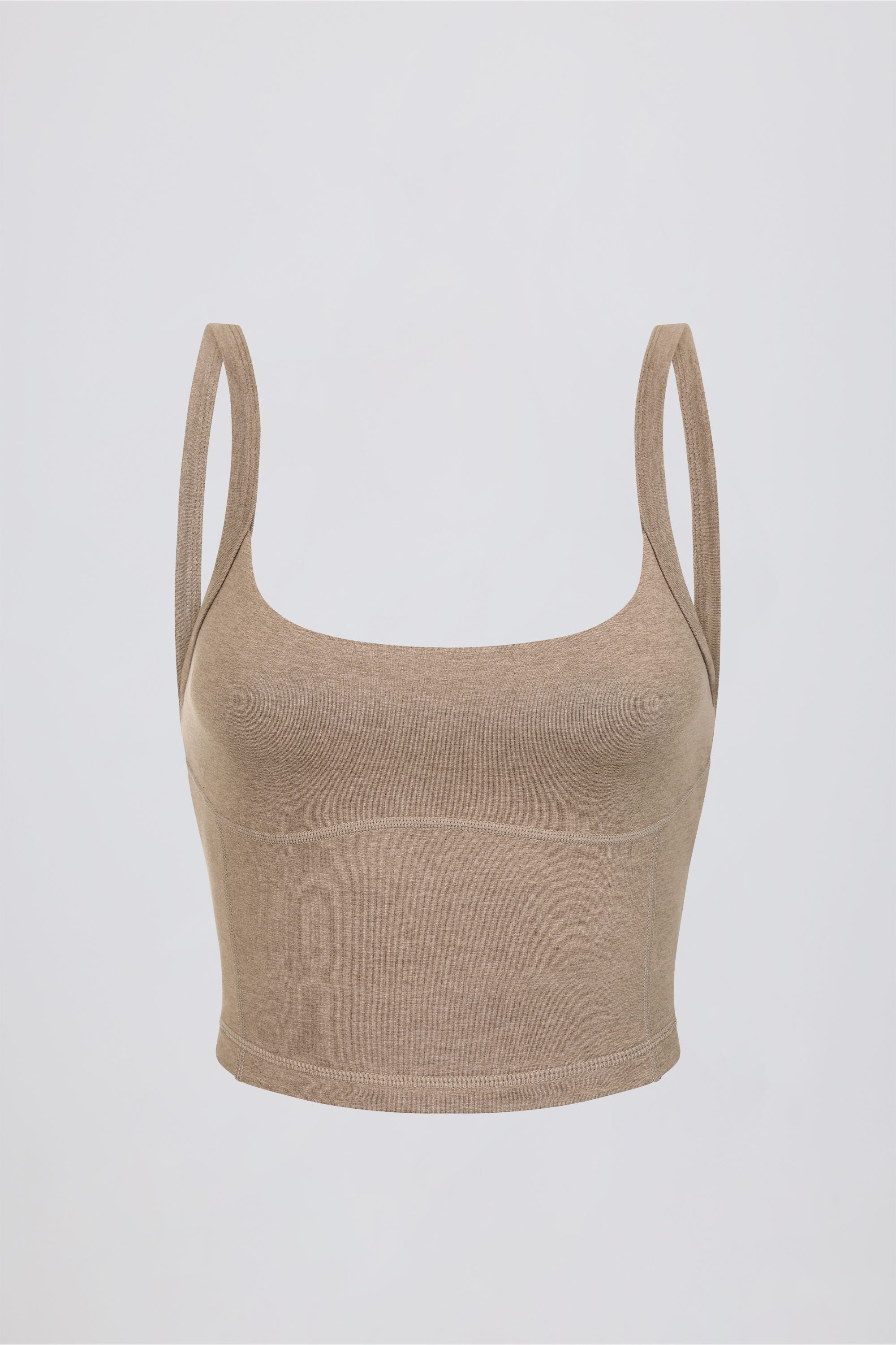 Cropped Tank Top in Mocha Marl - Image 5