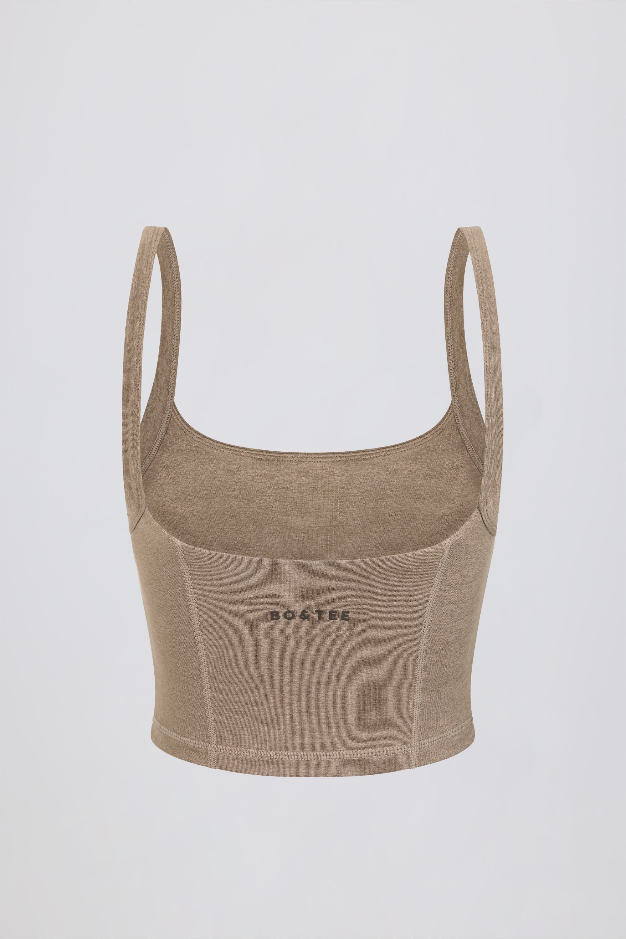 Cropped Tank Top in Mocha Marl - Image 6