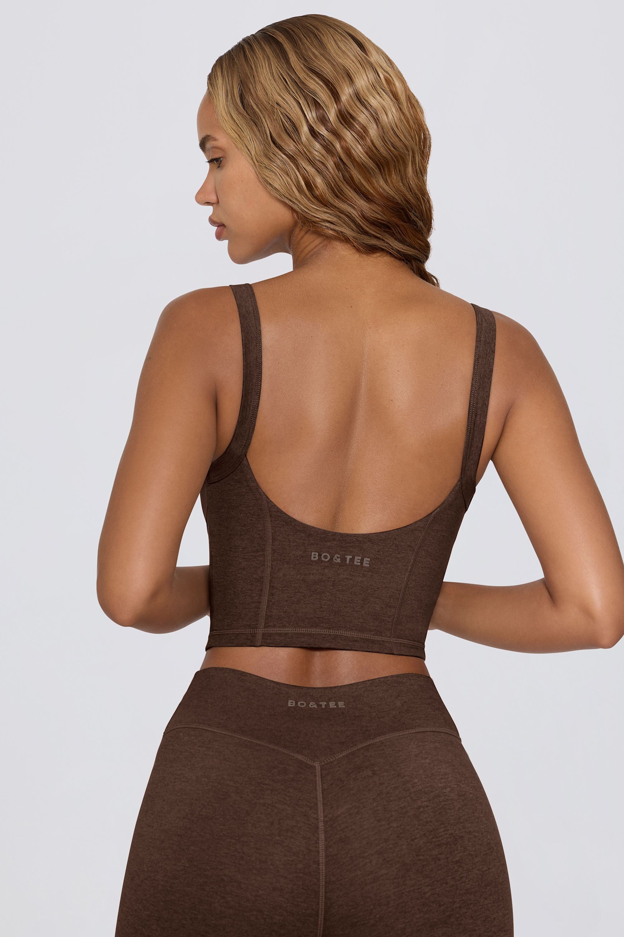 Cropped Tank Top in Pecan Marl - Image 2