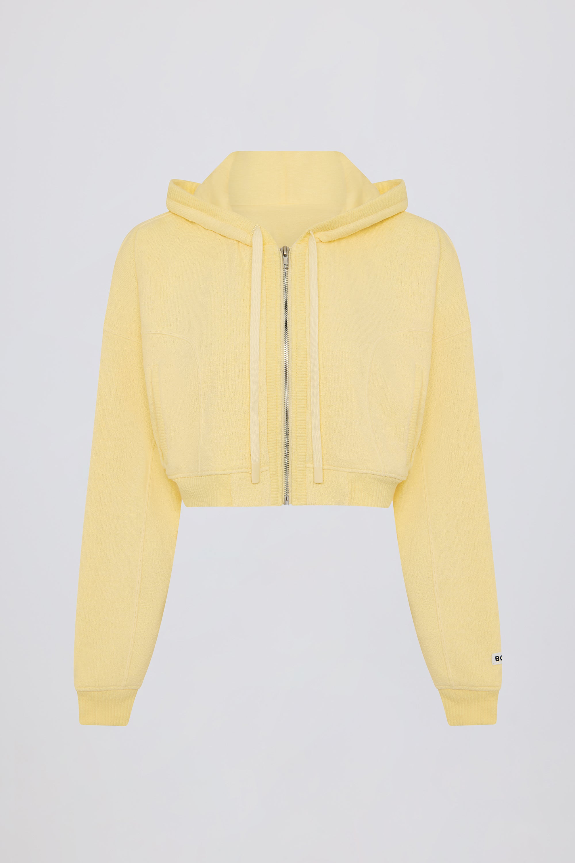 Cropped Zip-Up Hoodie in Lemon - Image 4