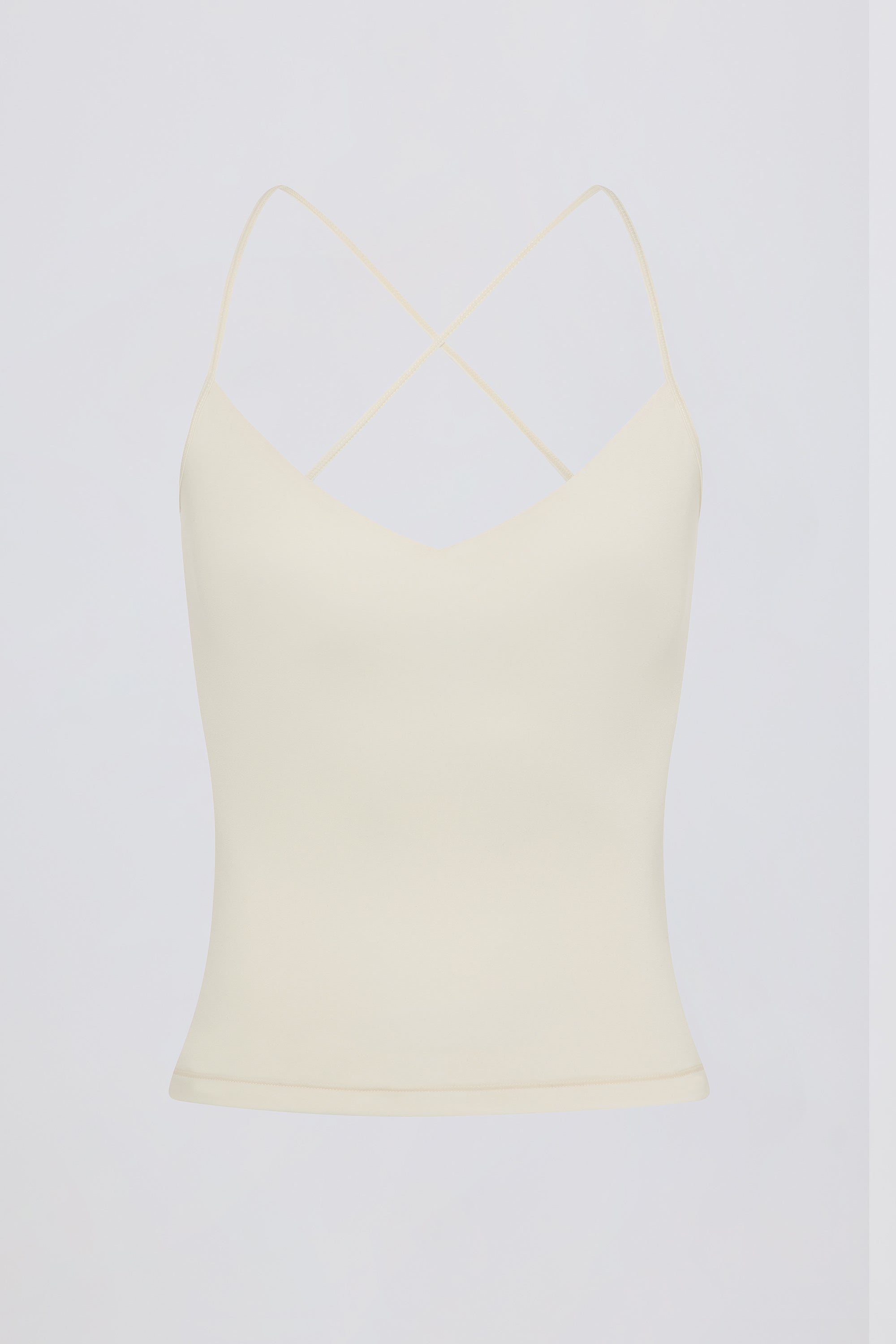 Cross-Back Tank Top in Cream - Image 4