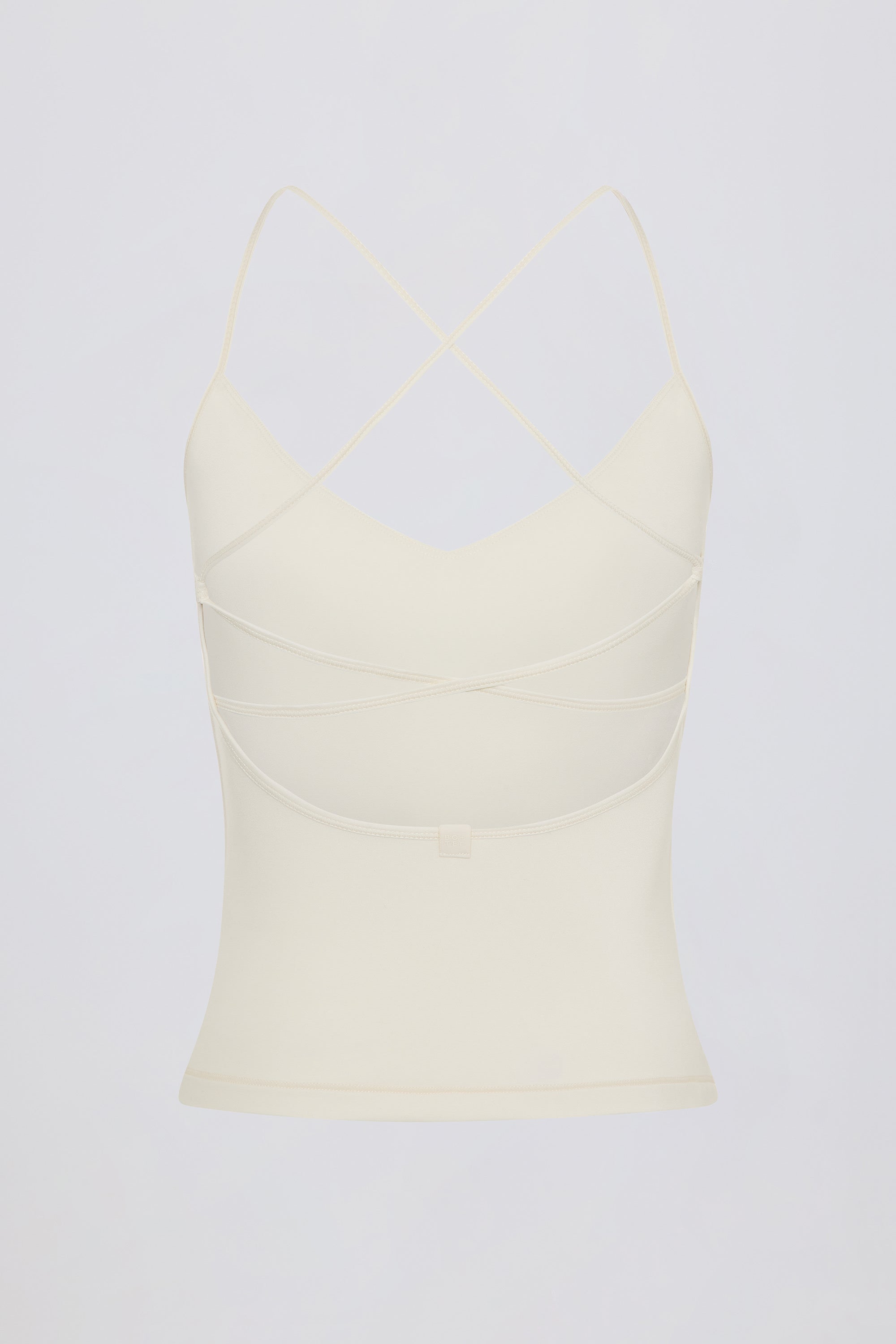 Cross-Back Tank Top in Cream - Image 5