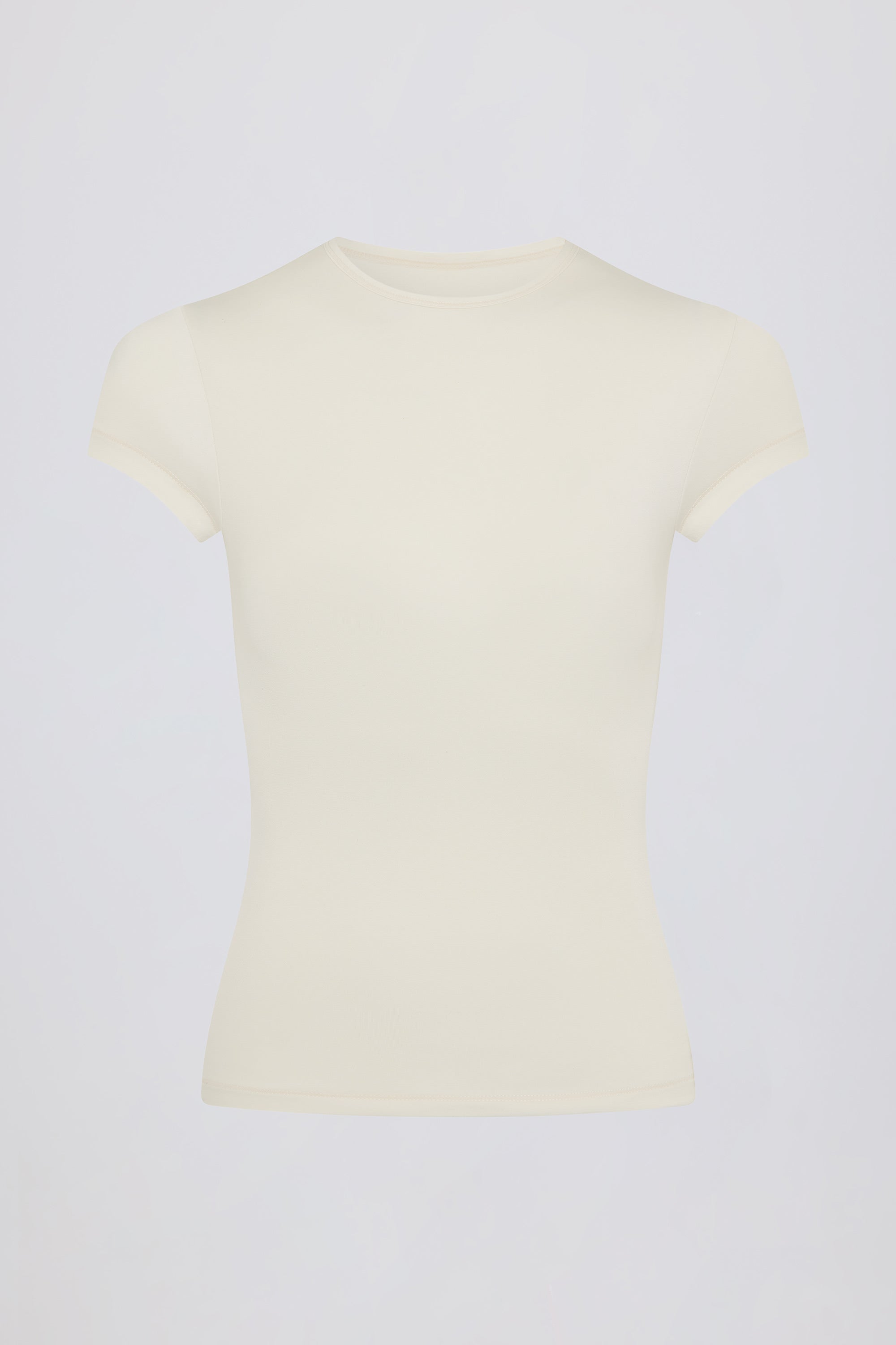 Cut-Out Longline T-Shirt in Cream - Image 4