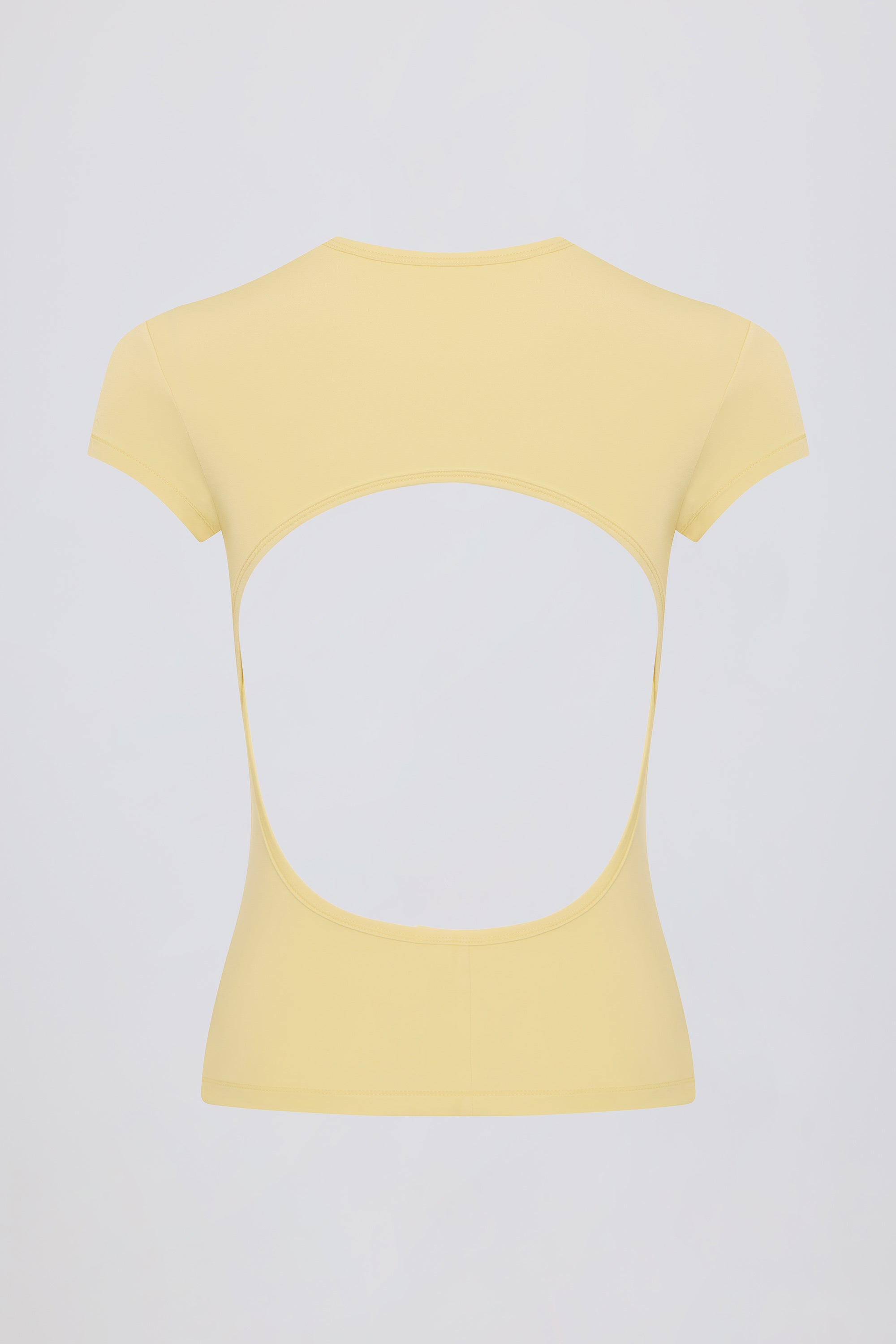 Cut-Out Longline T-Shirt in Lemon - Image 5