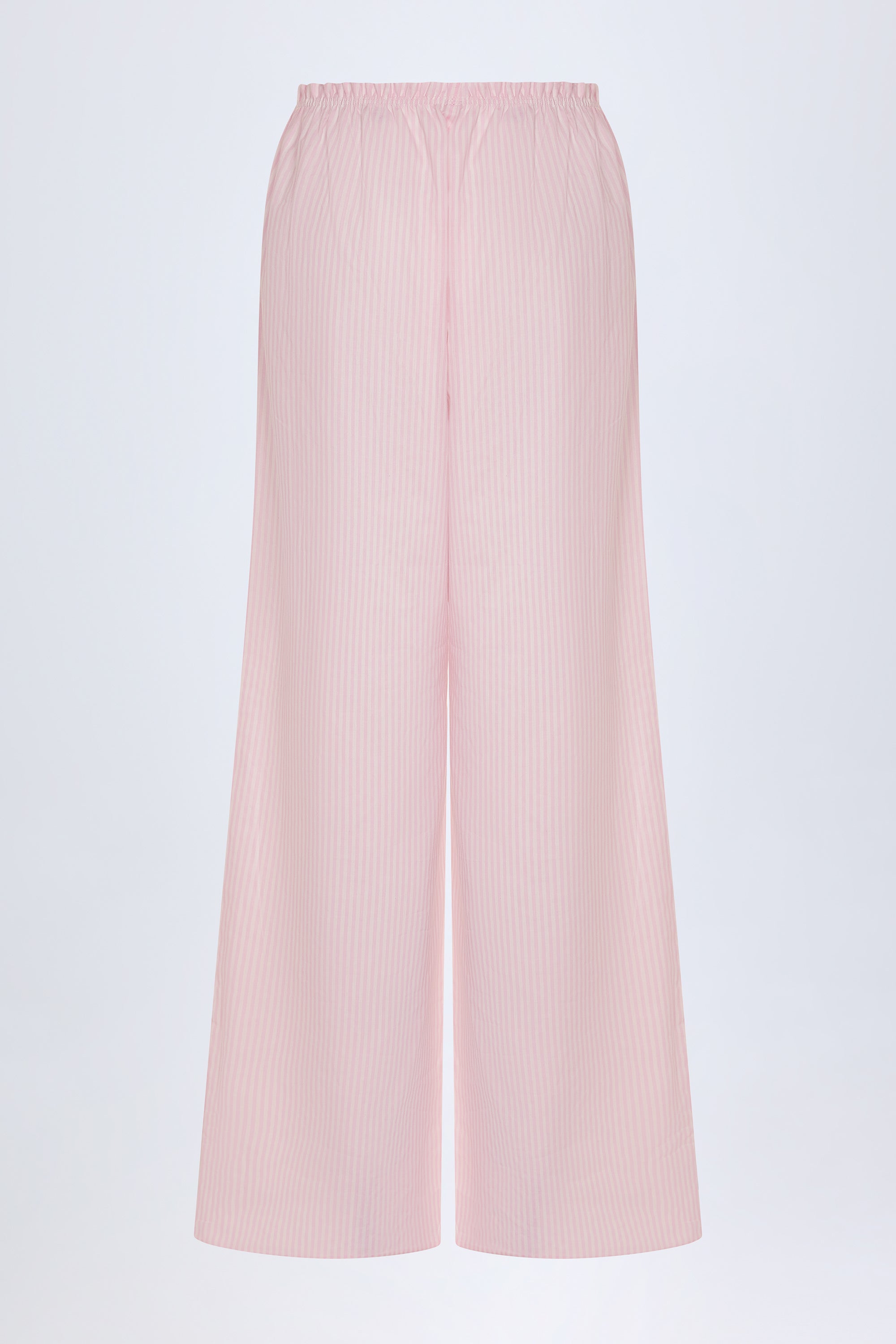 Dalila Mid-Rise Wide-Leg Trousers in Pink & White Stripe - Image 3