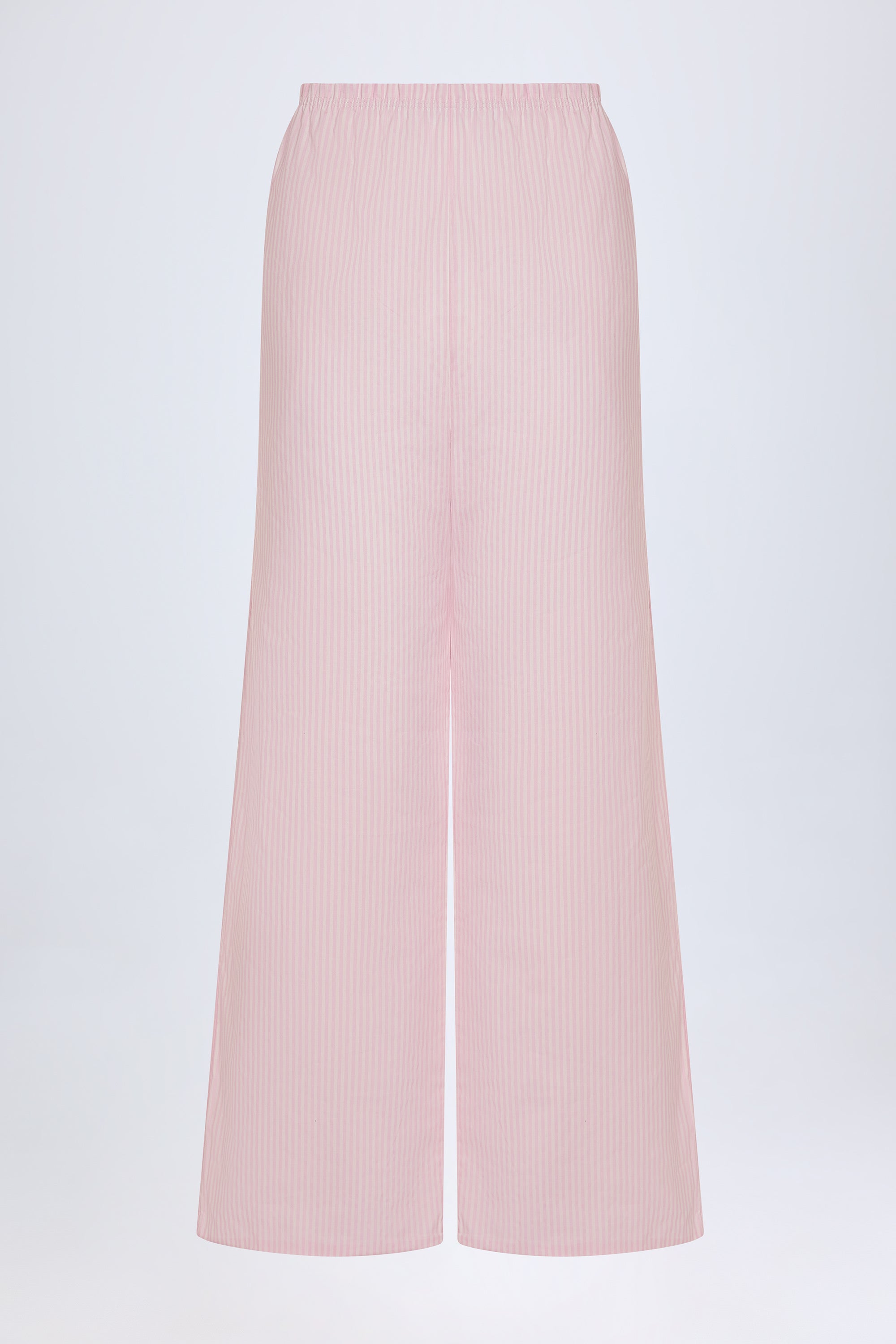 Dalila Mid-Rise Wide-Leg Trousers in Pink & White Stripe - Image 4