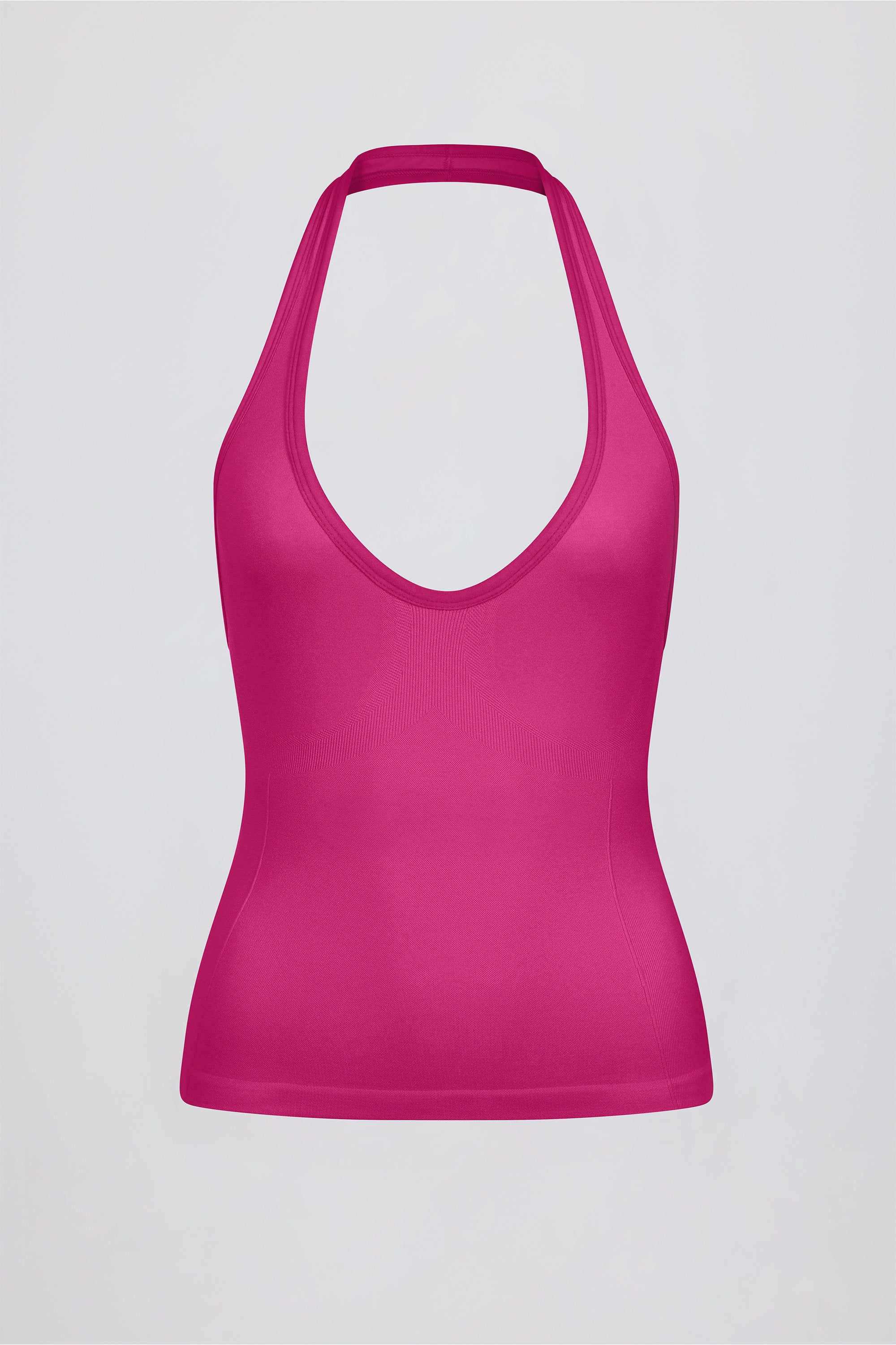 Define Luxe Halterneck Tank Top in Berry - Image 7