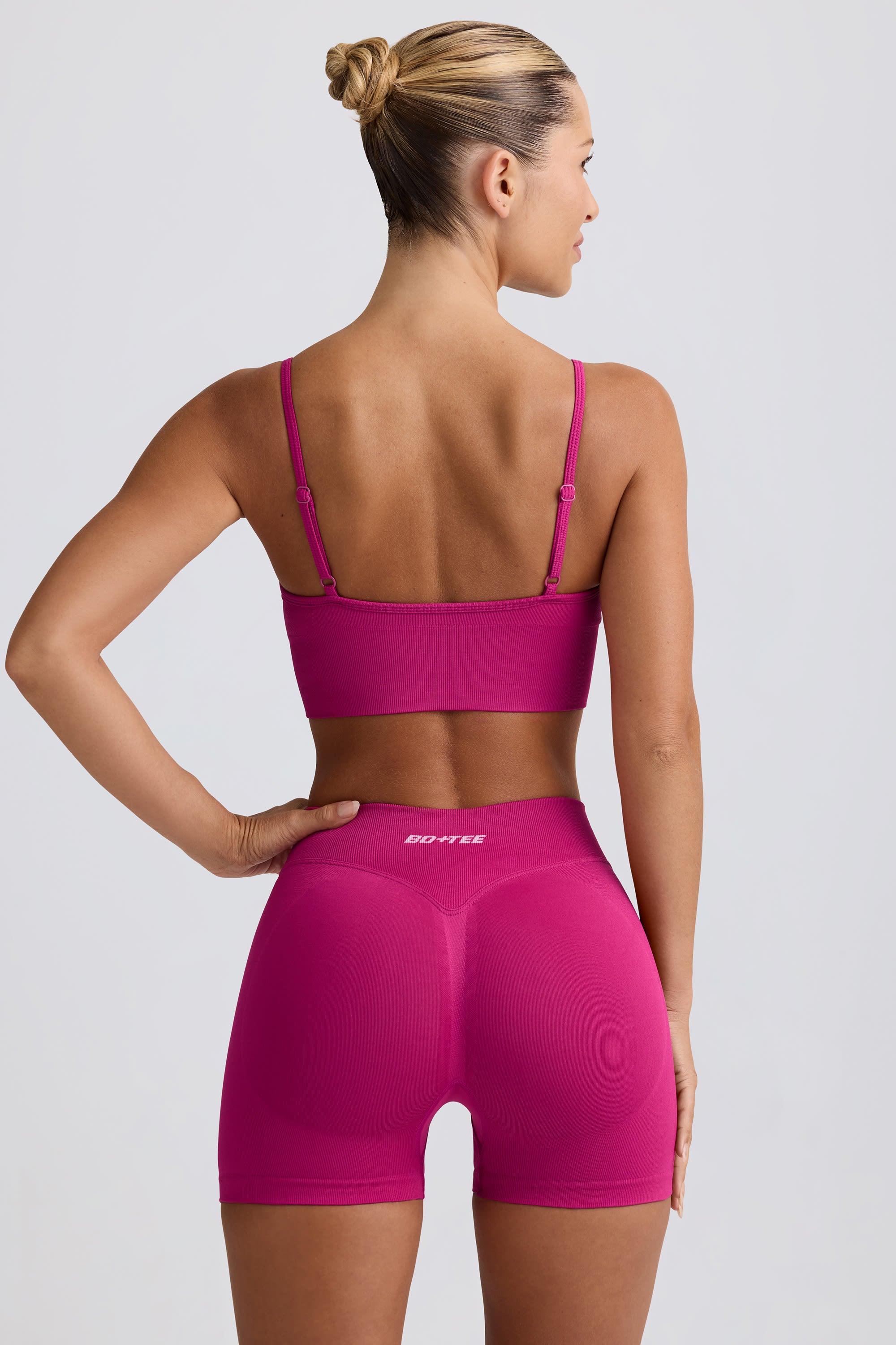 Define Luxe Mini Shorts in Berry - Image 3