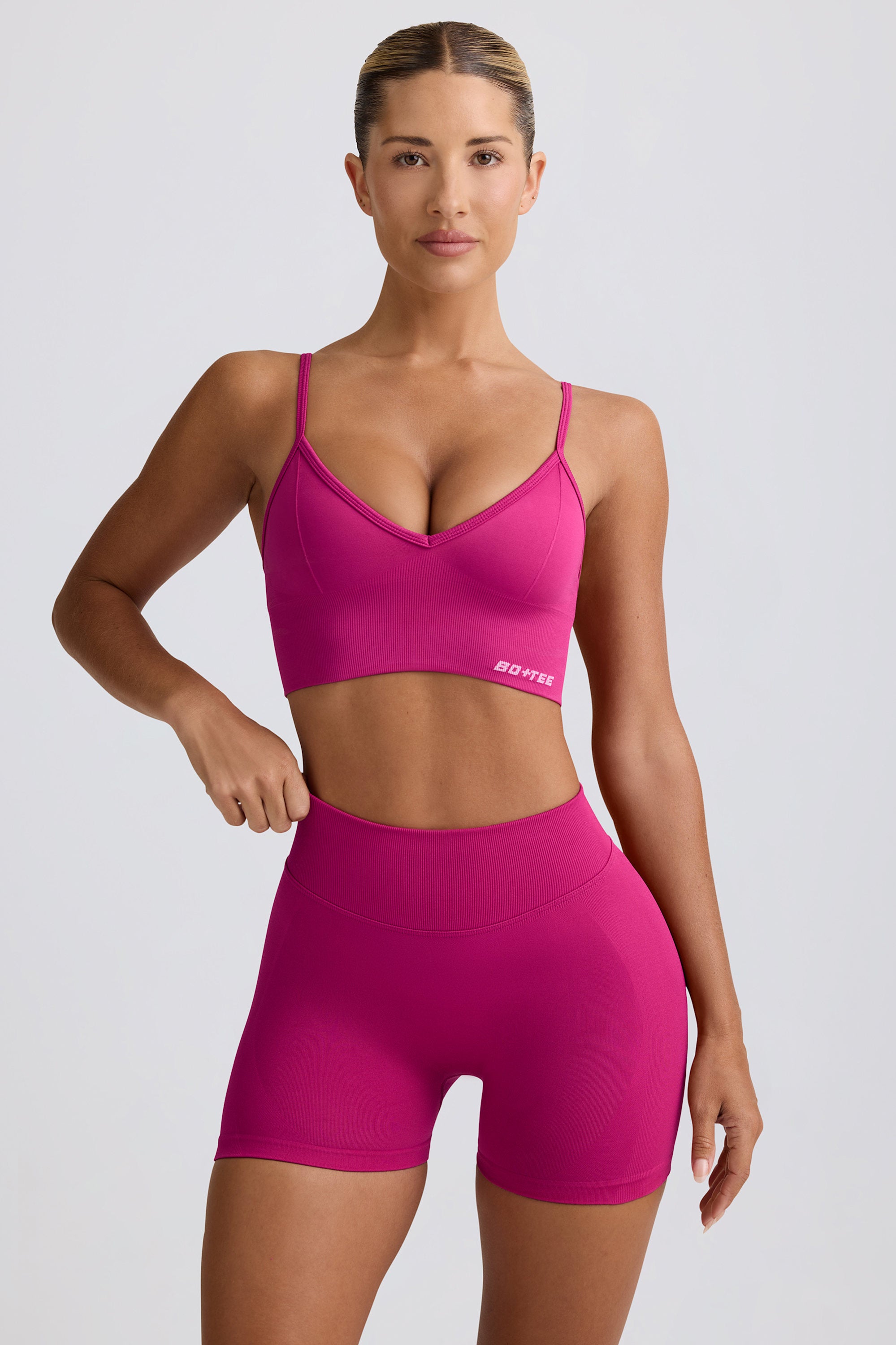 Define Luxe Mini Shorts in Berry - Image 6
