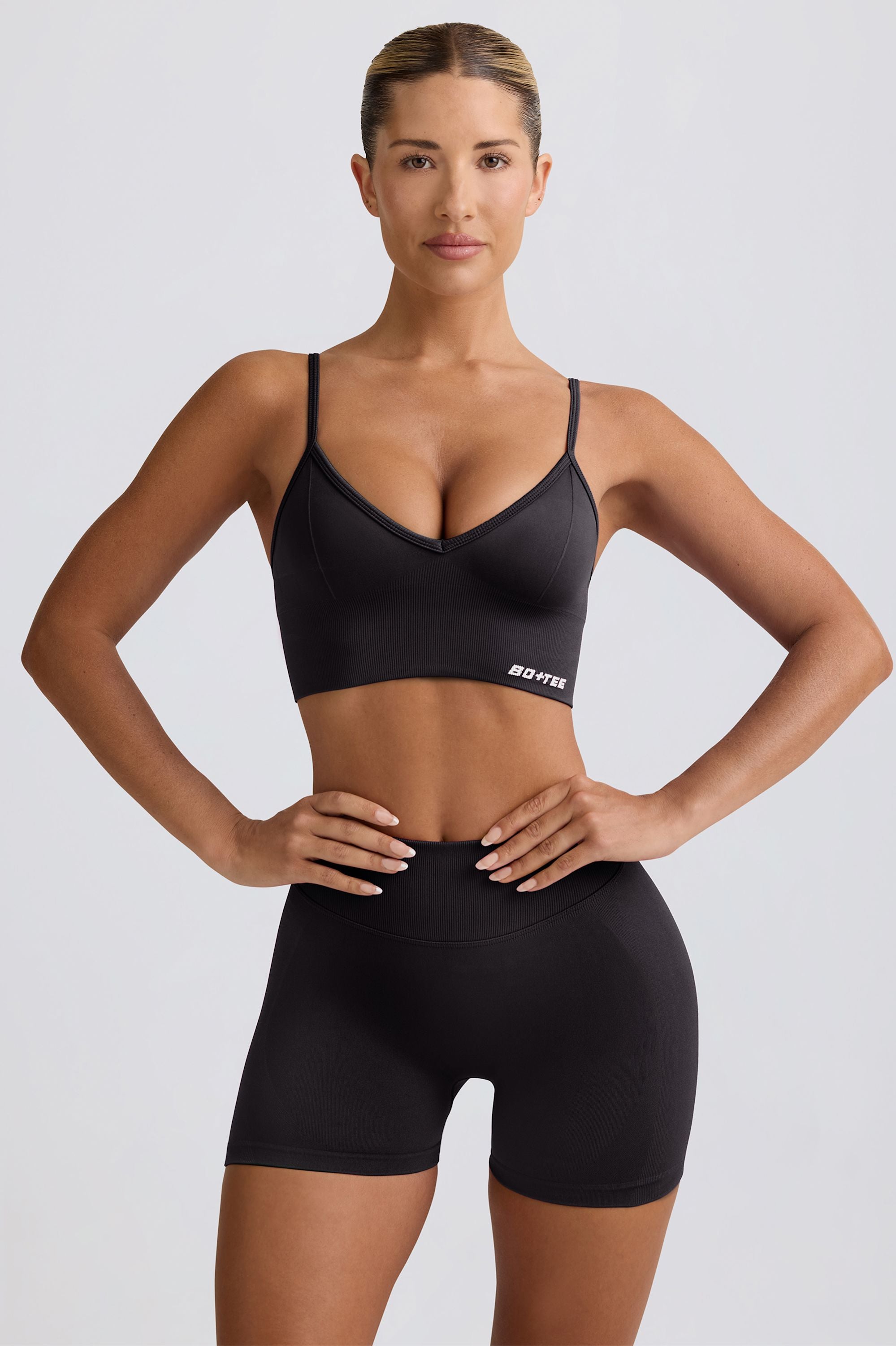 Define Luxe Mini Shorts in Black - Image 2