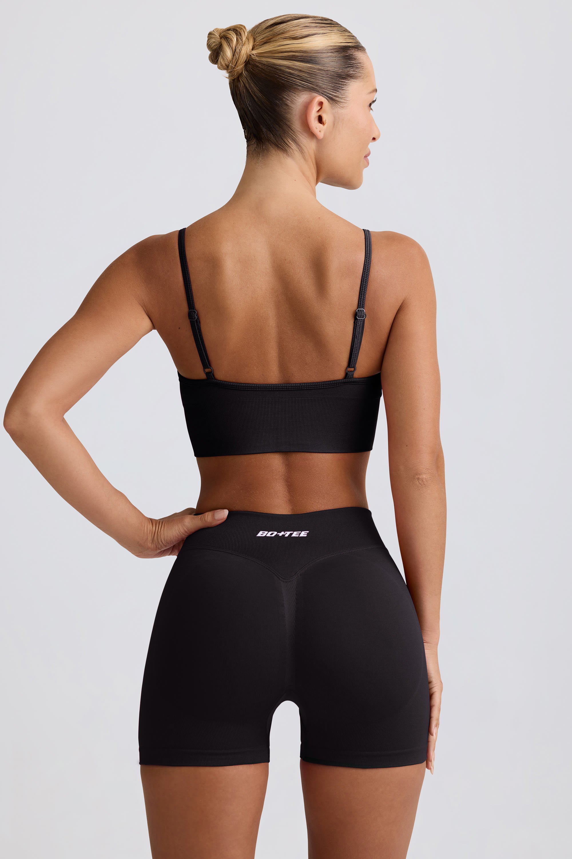 Define Luxe Mini Shorts in Black - Image 3