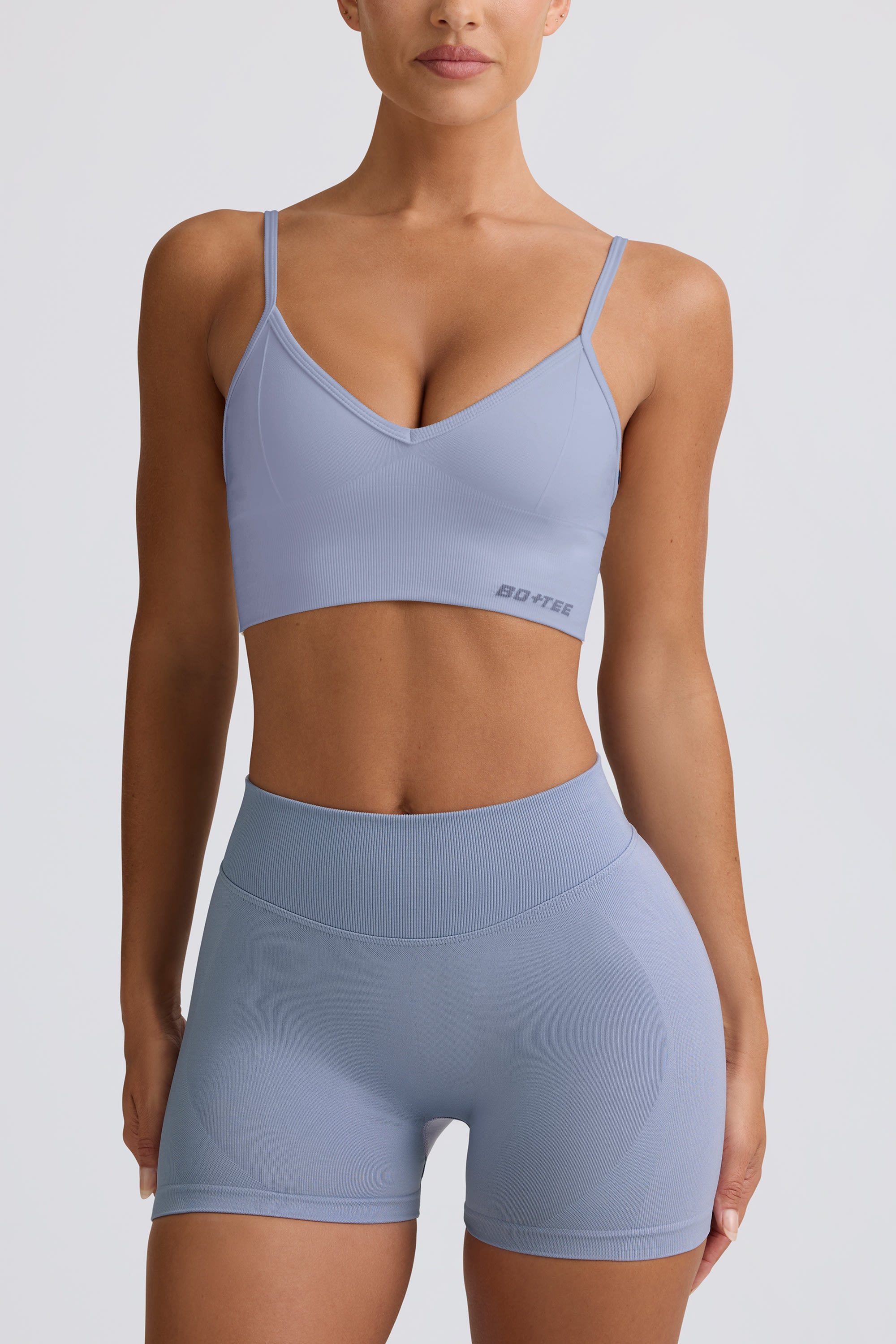 Define Luxe Mini Shorts in Blue Grey - Image 5