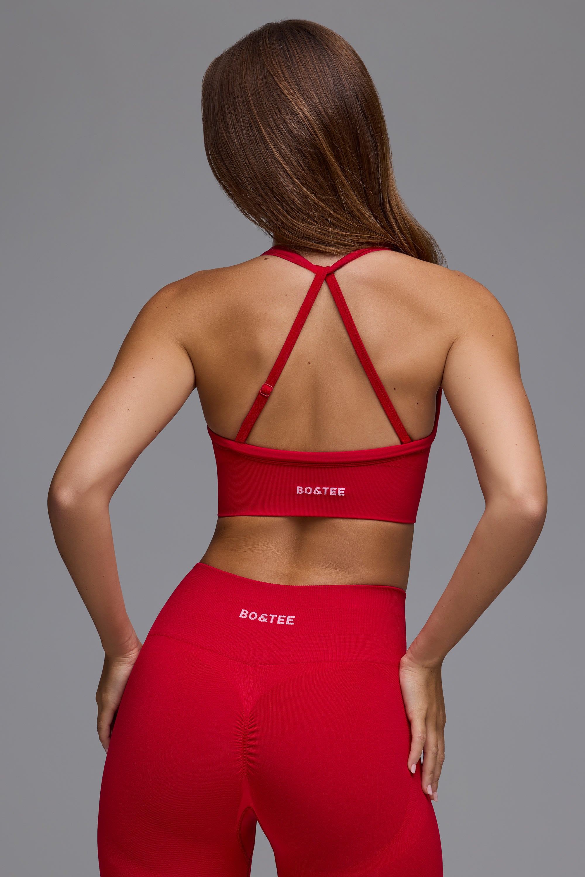 Define Luxe Multiway Sports Bra in Cherry Red - Image 2