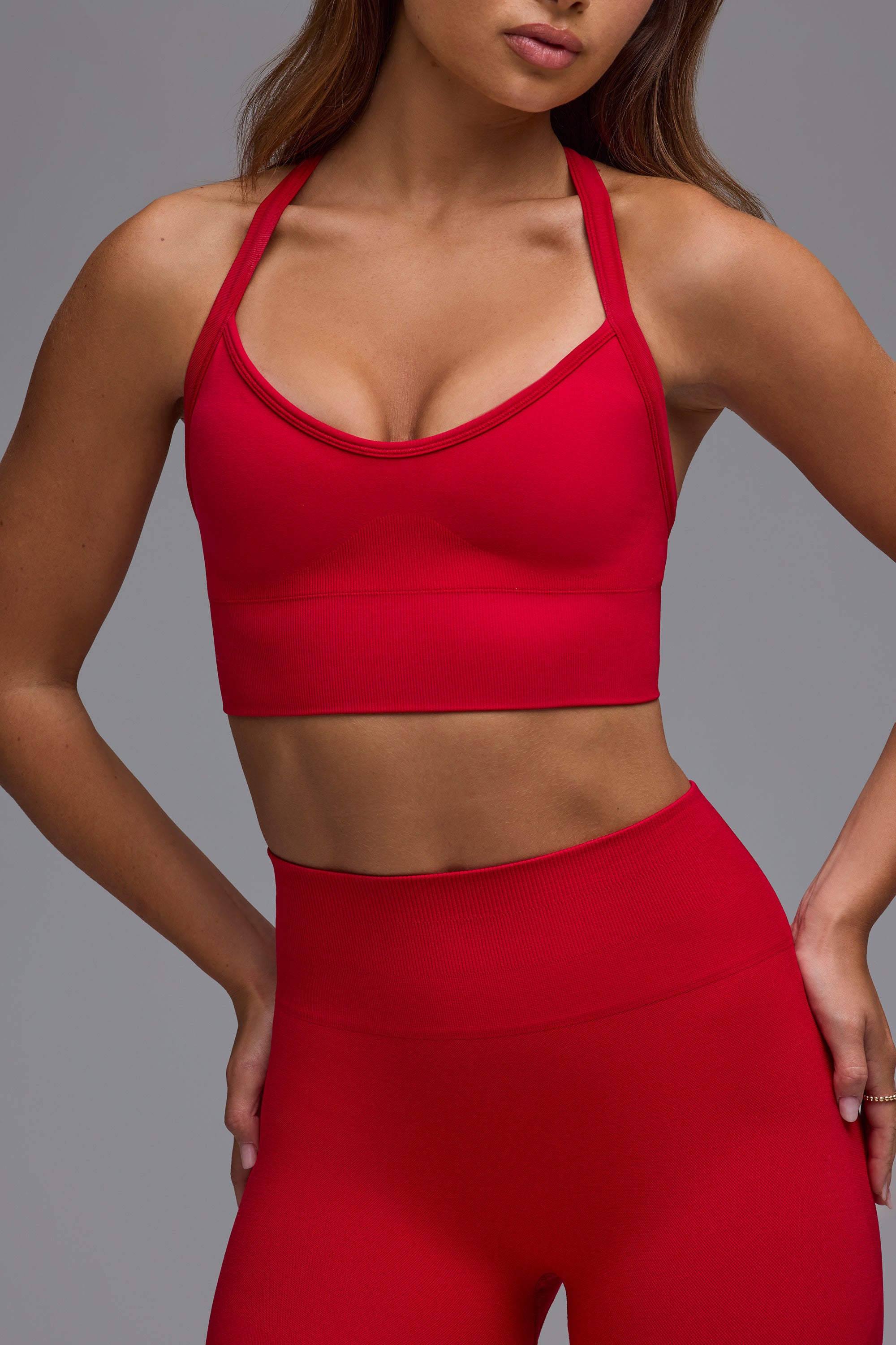 Define Luxe Multiway Sports Bra in Cherry Red - Image 4