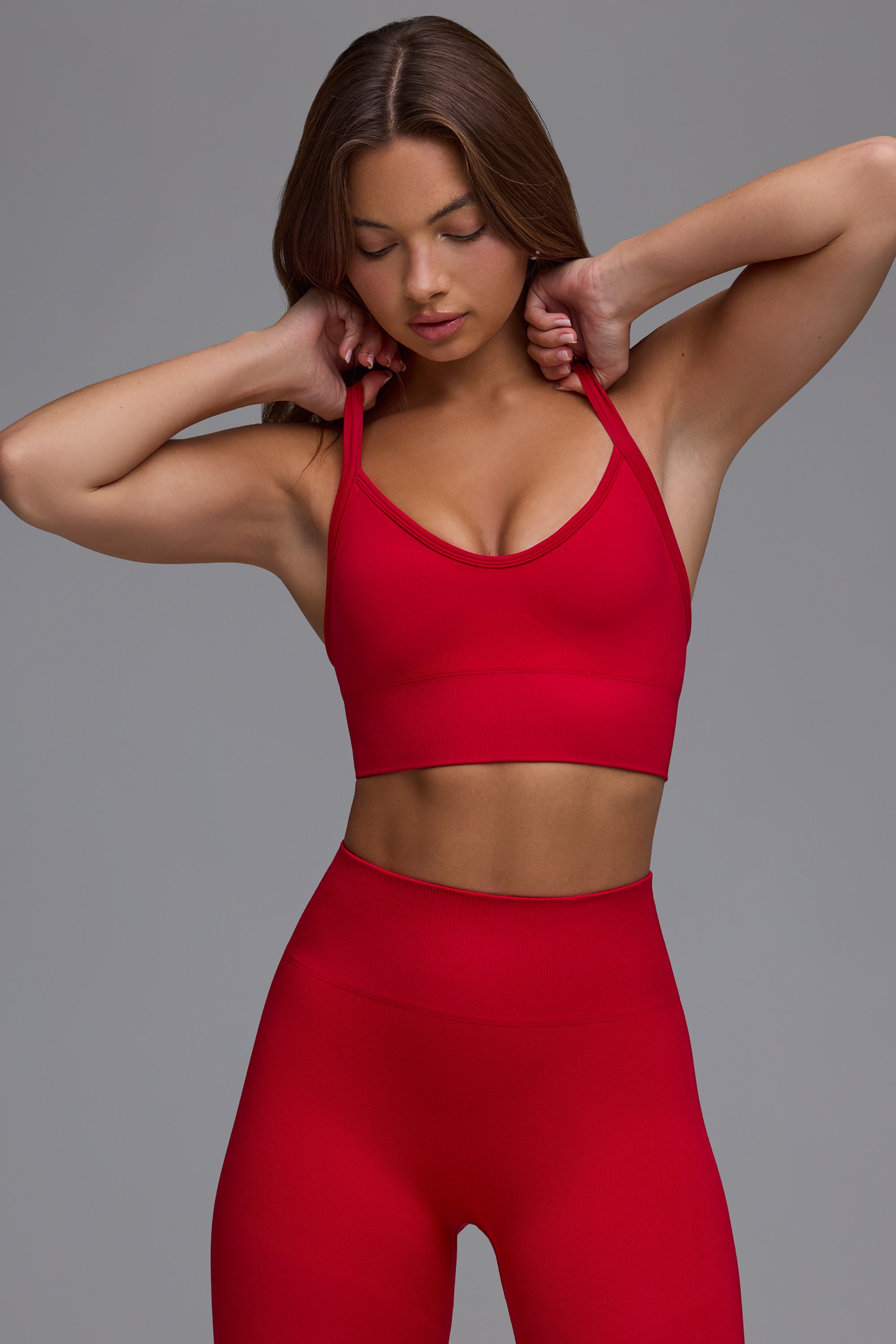 Define Luxe Multiway Sports Bra in Cherry Red - Image 7