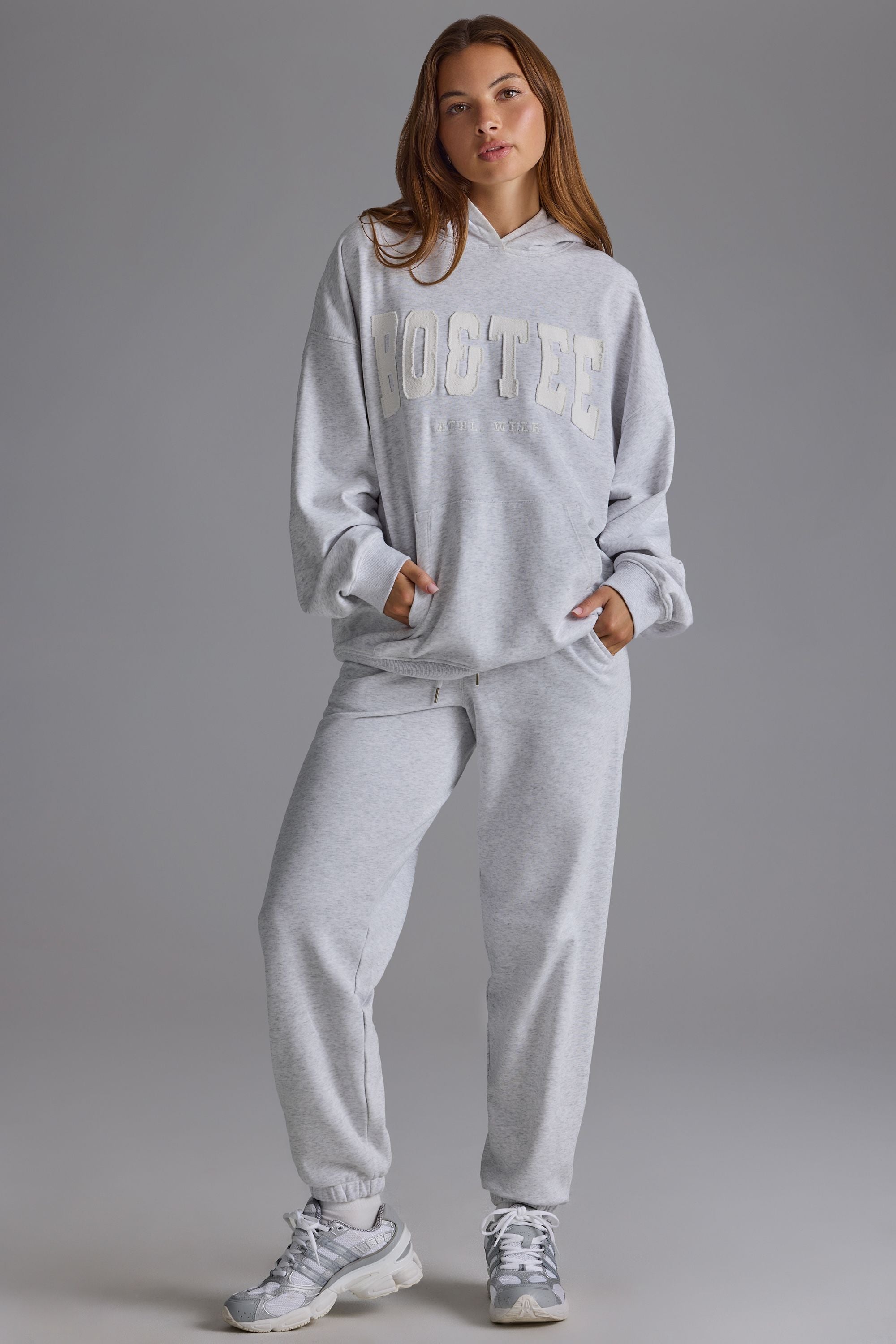 Petite Relaxed Mid-Rise Joggers in Grey Marl - Image 9