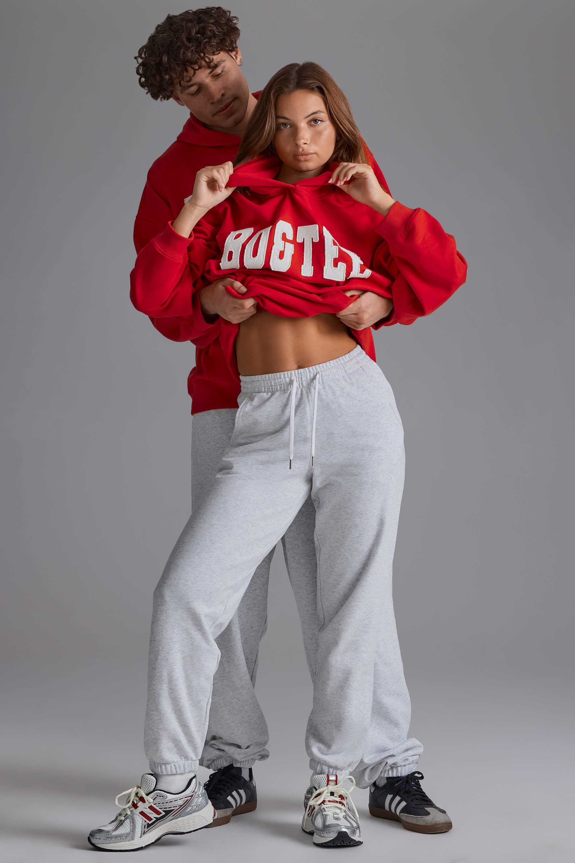 Tall Relaxed Mid-Rise Joggers in Grey Marl - Image 3