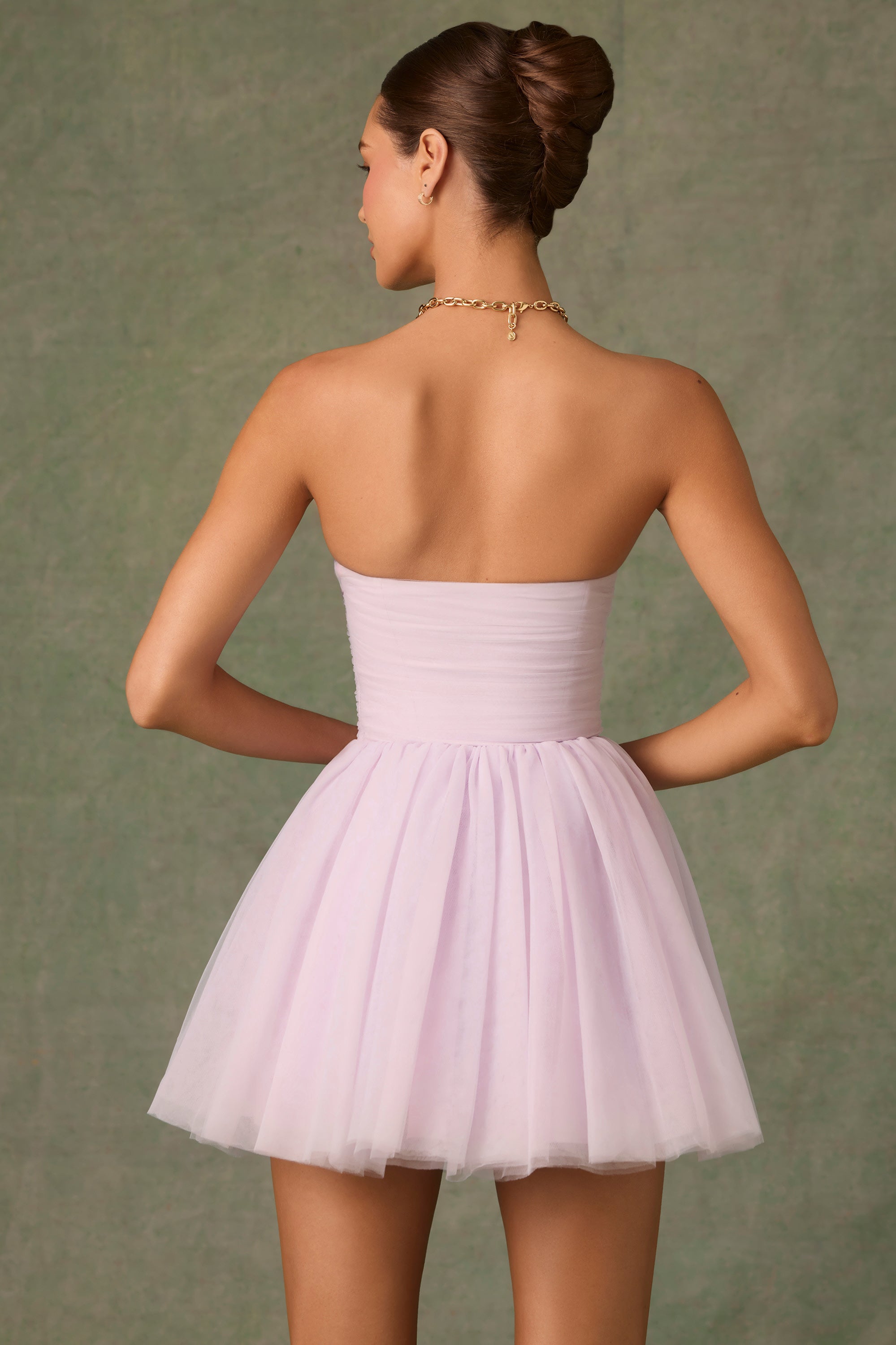Dottie Tulle Corset Mini Dress in Lilac - Image 11