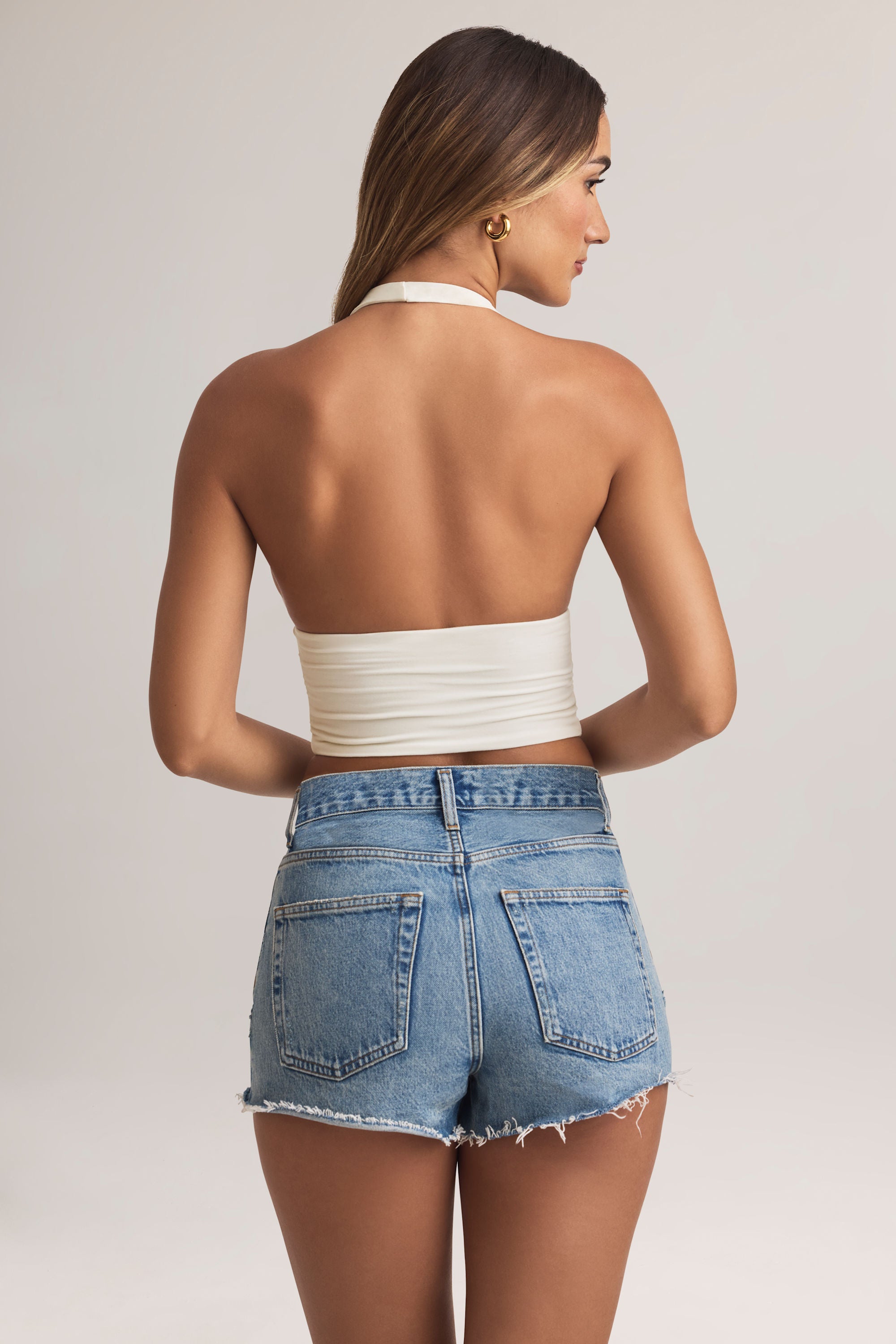 Drew Modal Halterneck Top in White - Image 6