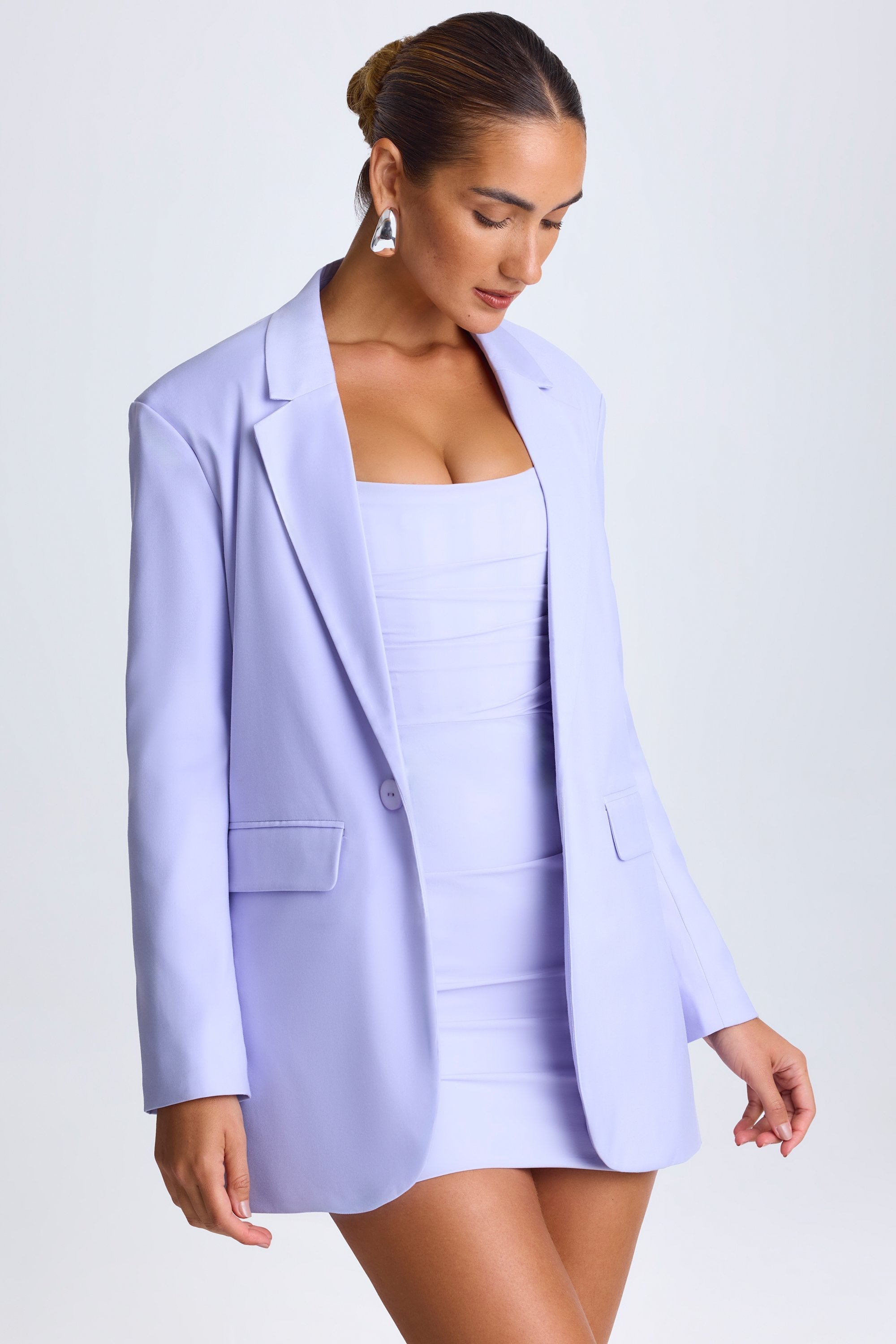 Edessa Oversized Single-Breasted Blazer in Soft Lilac - Image 7