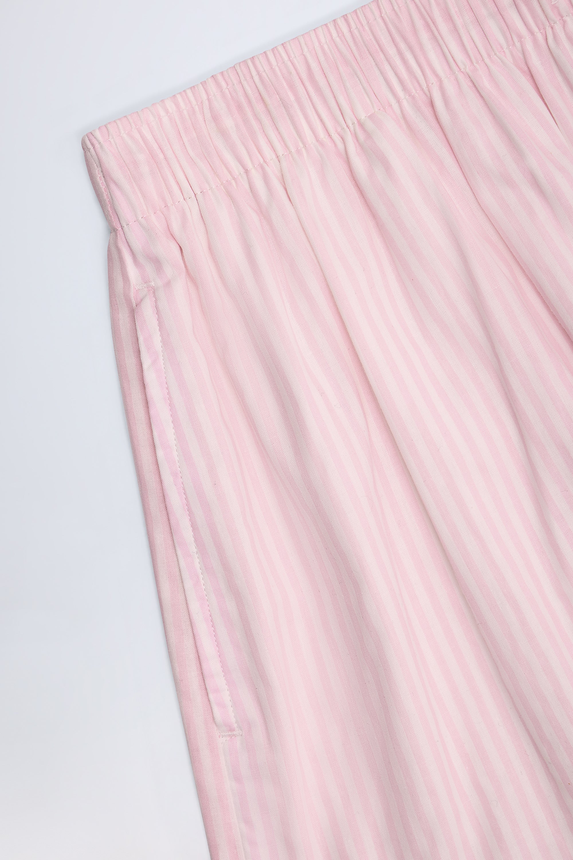 Elsie Tie-Front Mid-Rise Shorts in Pink & White Stripe - Image 6
