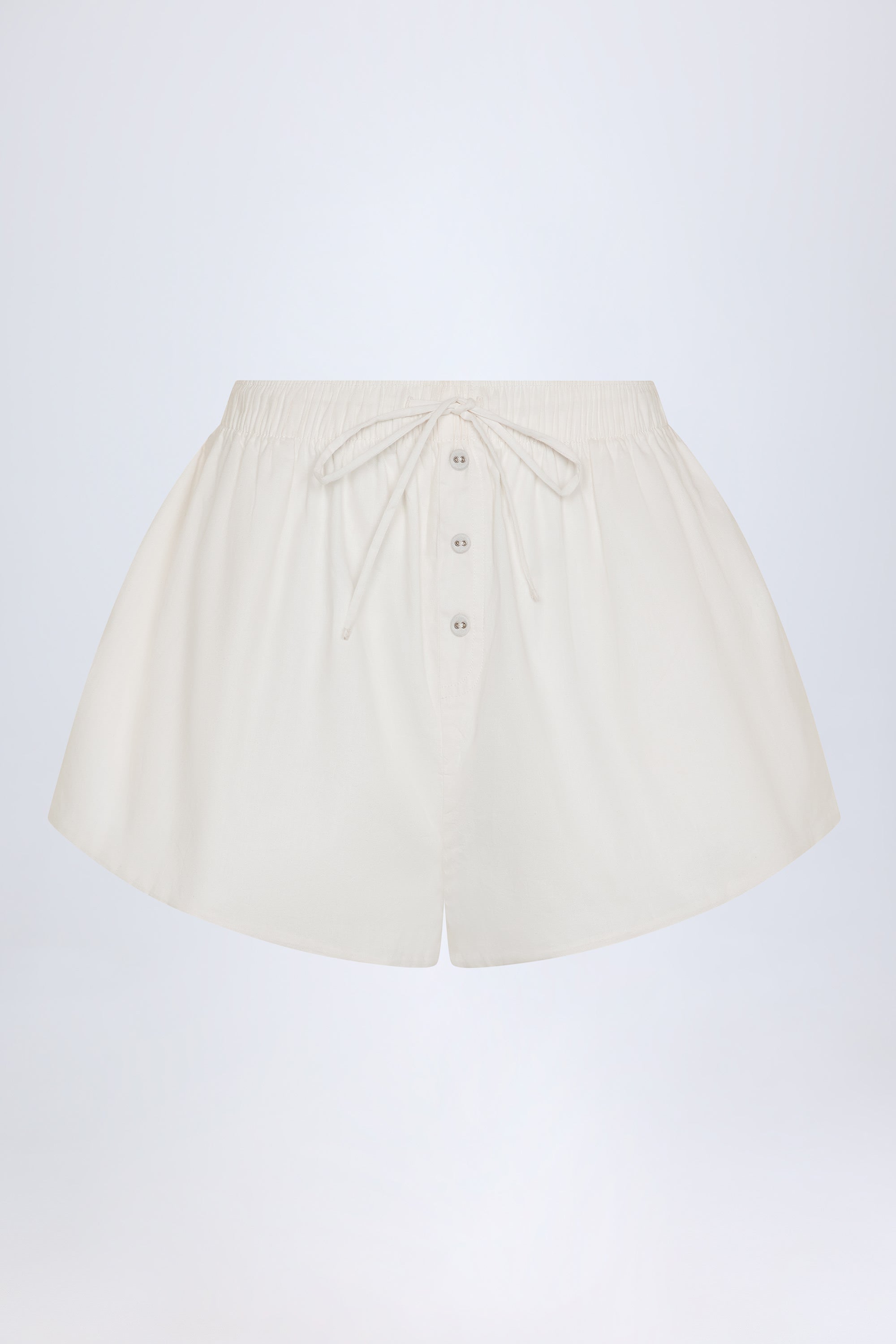 Elsie Tie-Front Mid-Rise Shorts in White - Image 5