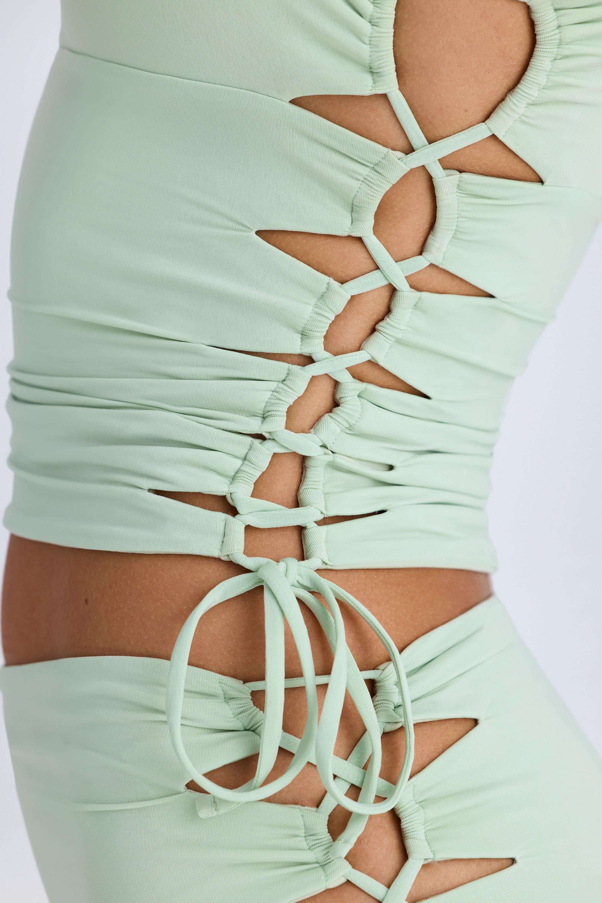 Emerson Ruched Cut-Out Top in Green - Image 5