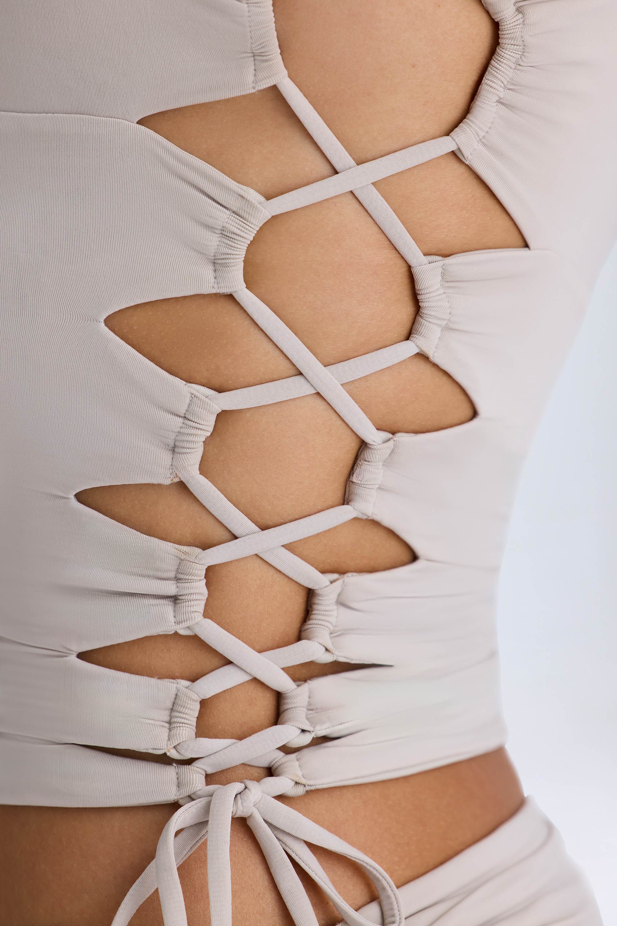 Emerson Ruched Cut-Out Top in Taupe - Image 5
