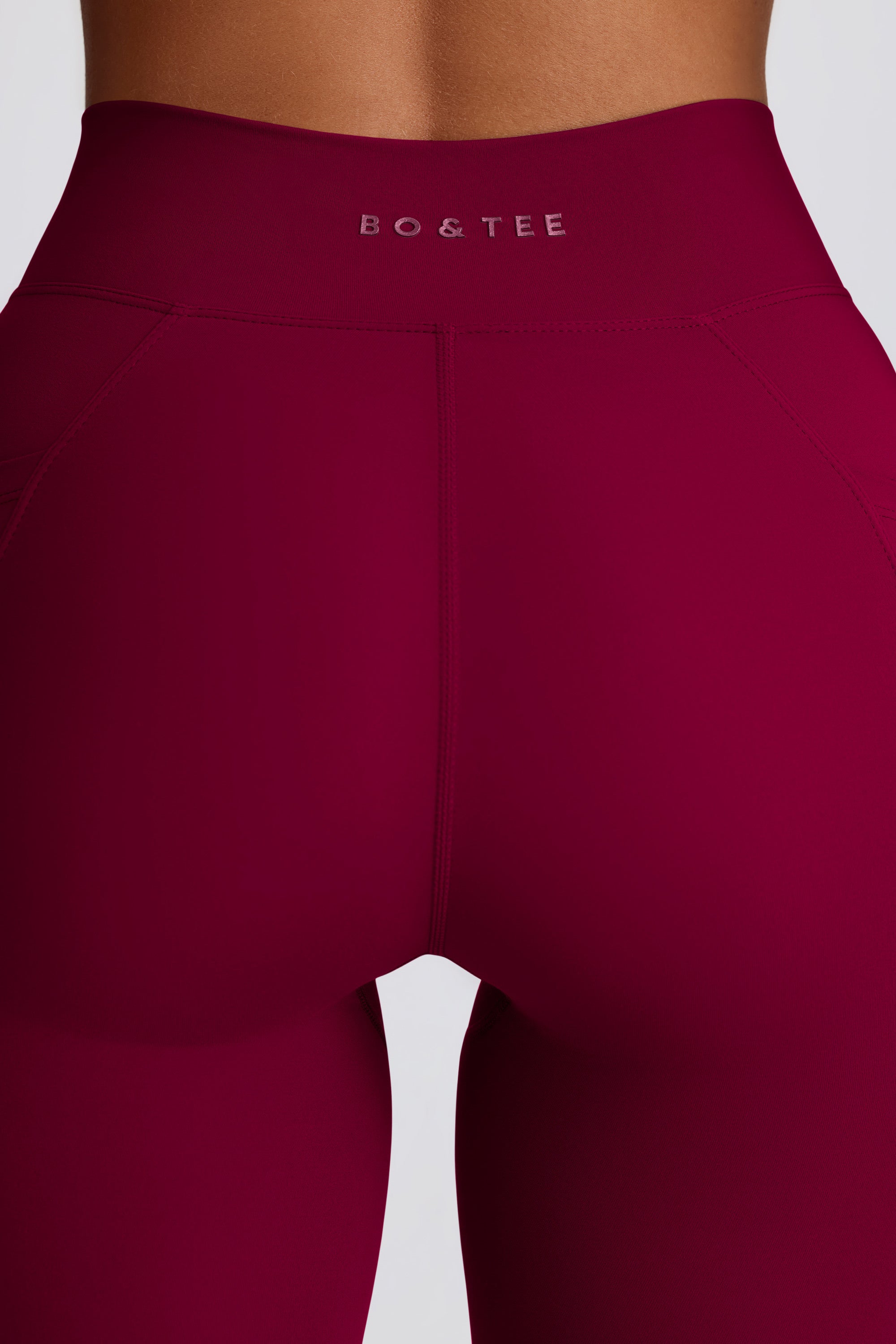 Soft Active Crossover Flared Trousers in Burgundy - Image 5