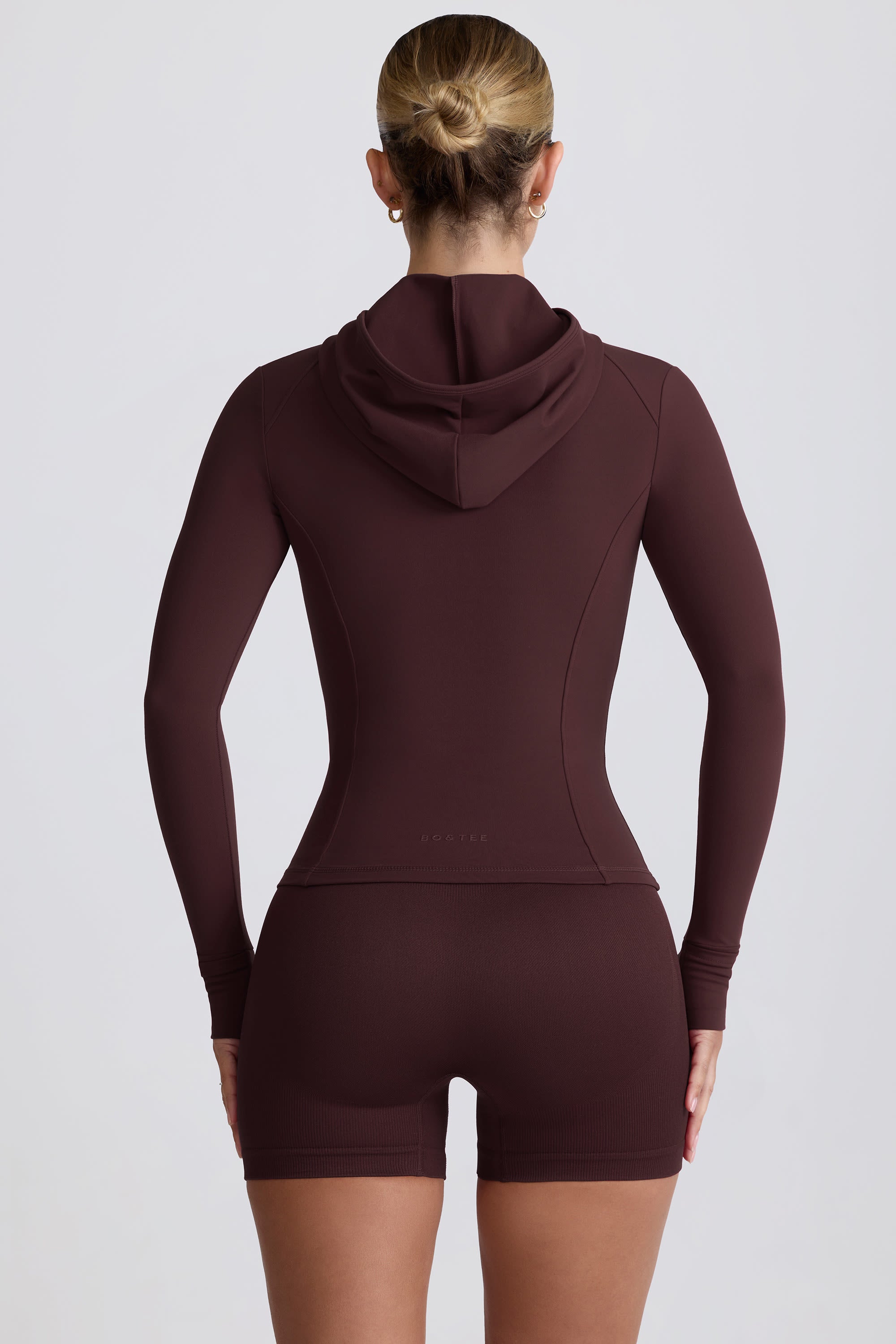 Soft Active Hooded Mid-Layer Jacket in Chocolate - Image 3