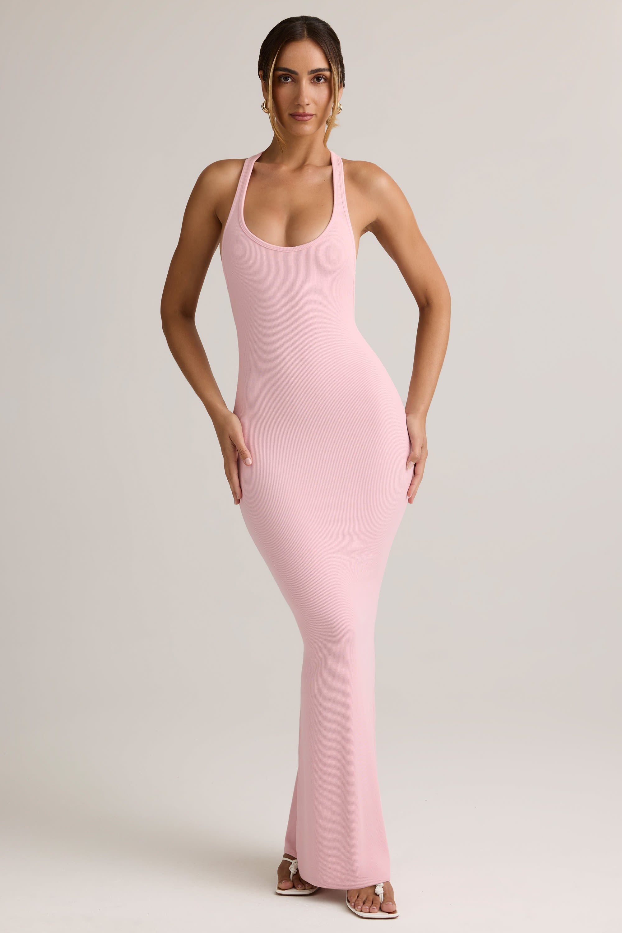 Imelda Modal Racerback Maxi Dress in Baby Pink - Image 2