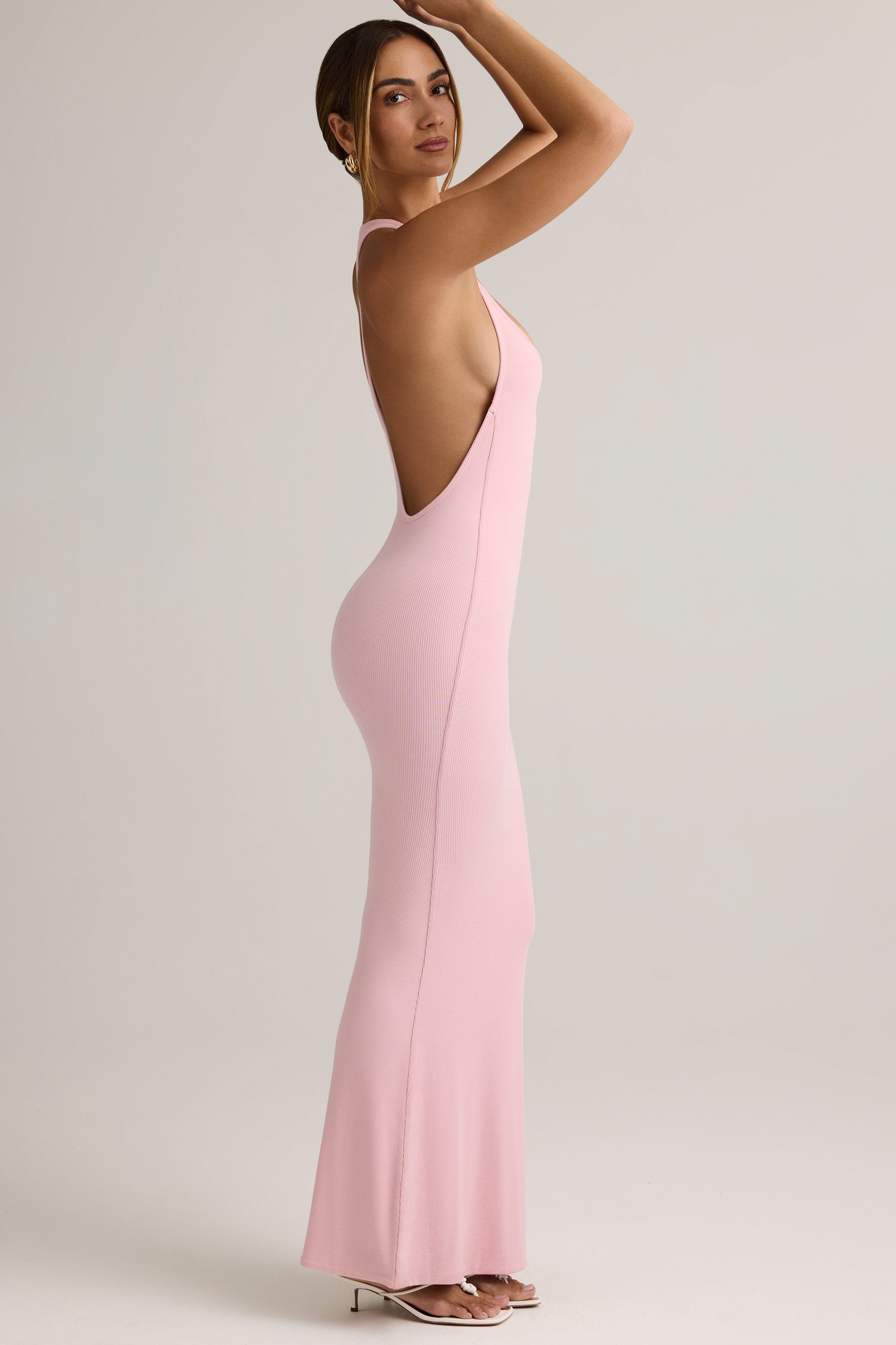 Imelda Modal Racerback Maxi Dress in Baby Pink - Image 4