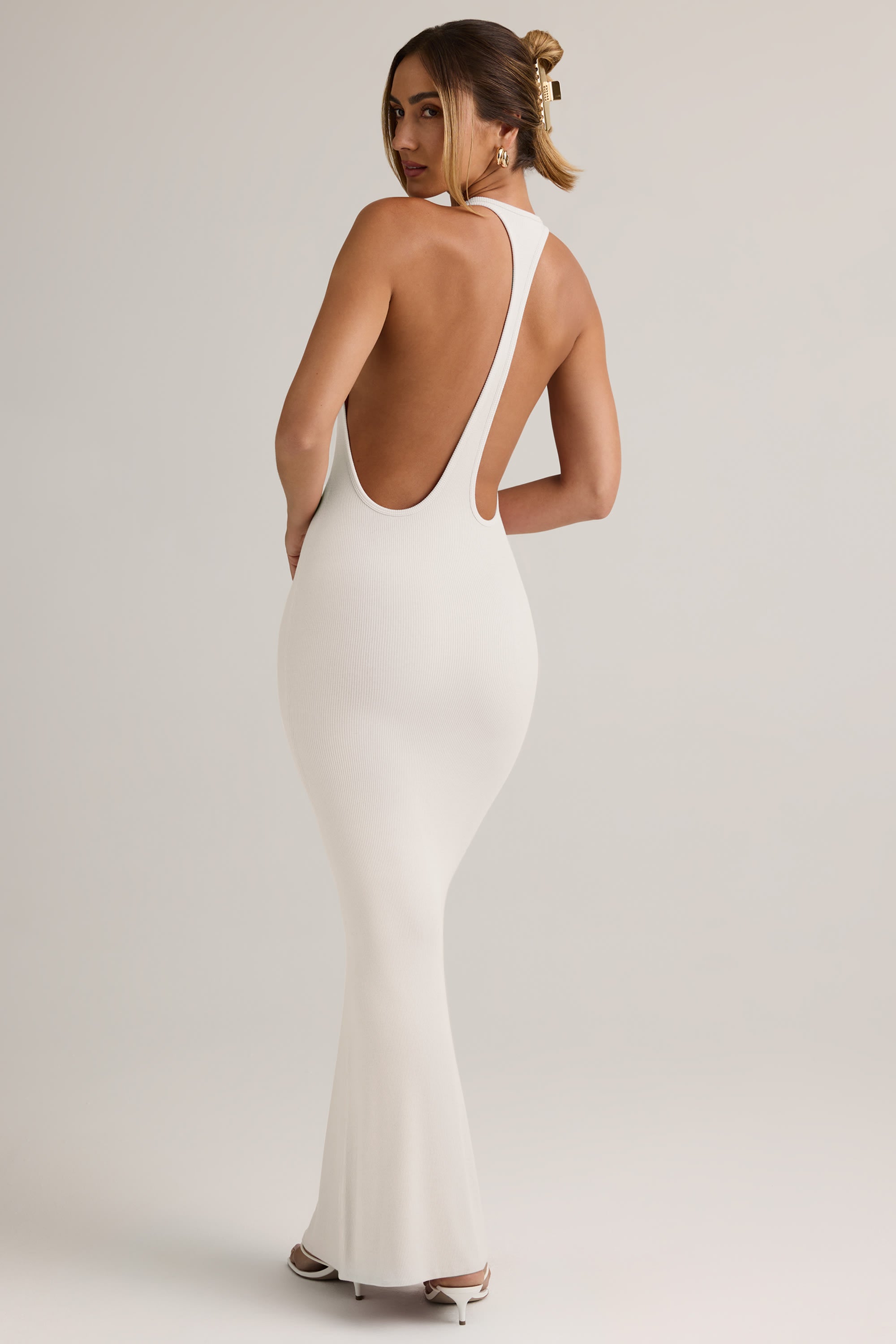 Imelda Modal Racerback Maxi Dress in White