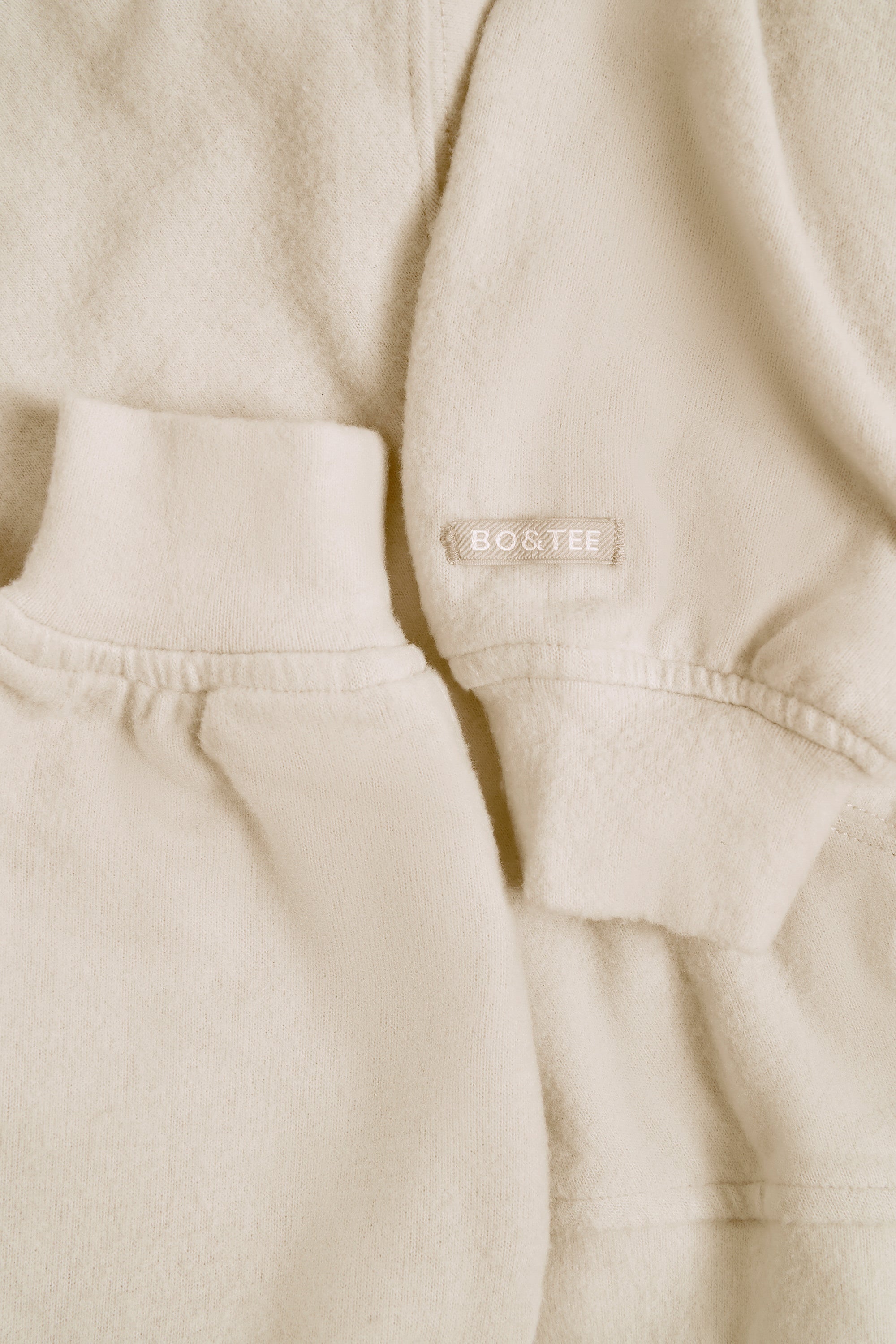 Brushed Jersey Hooded Cropped Shrug in Ecru - Image 3
