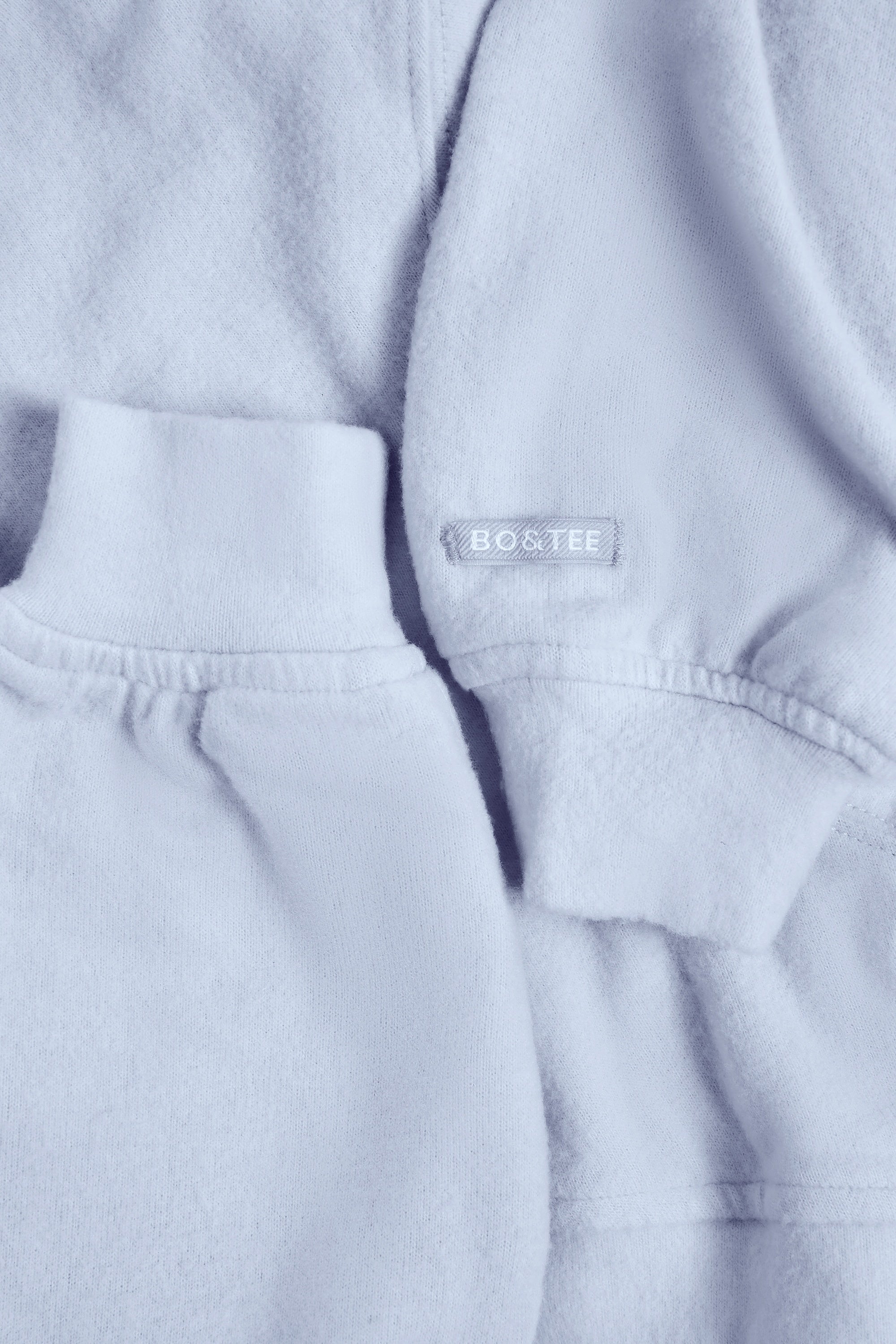 Brushed Jersey Hooded Cropped Shrug in Soft Blue - Image 4