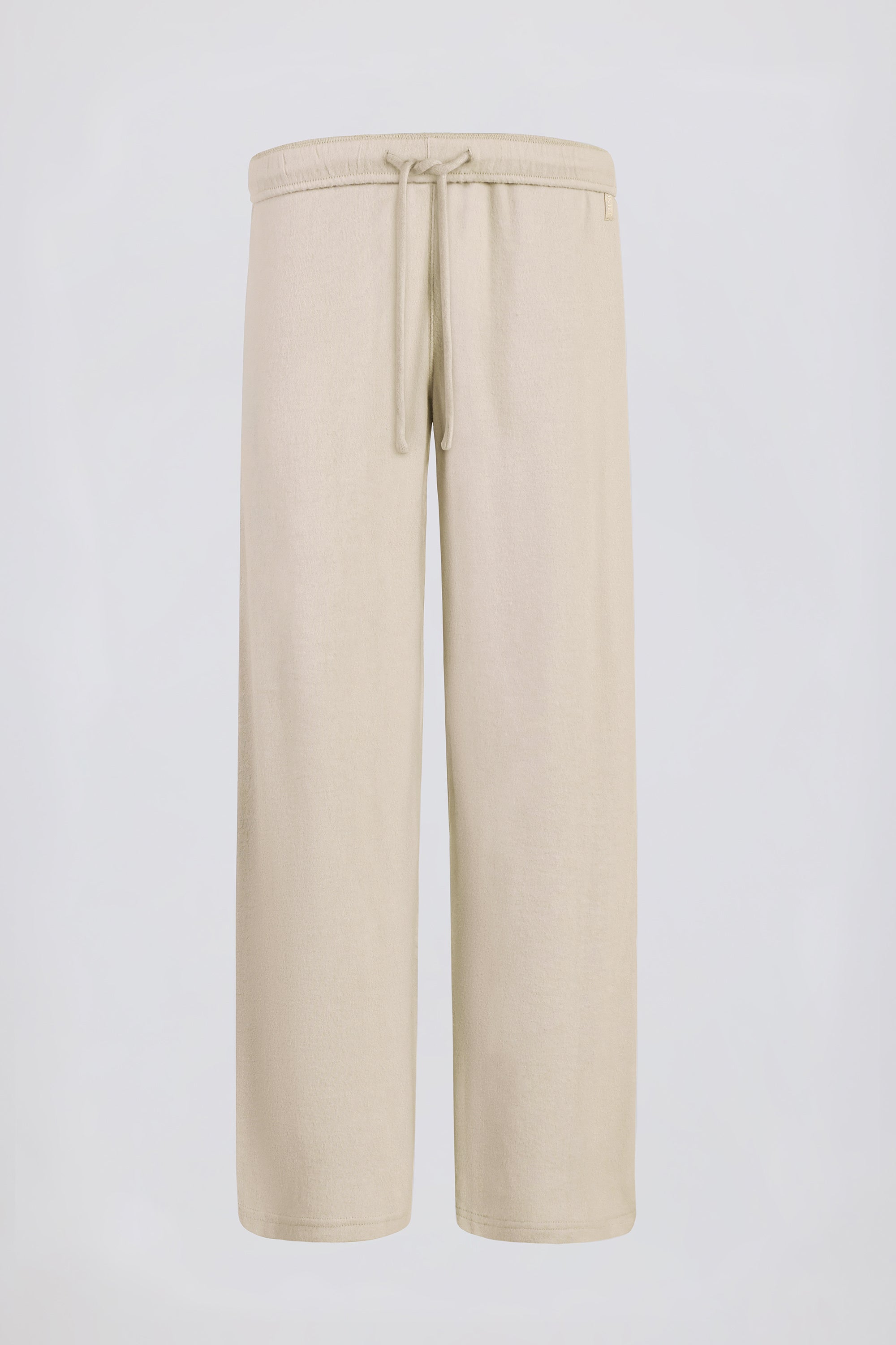 Brushed Jersey Wide-Leg Joggers in Ecru - Image 2